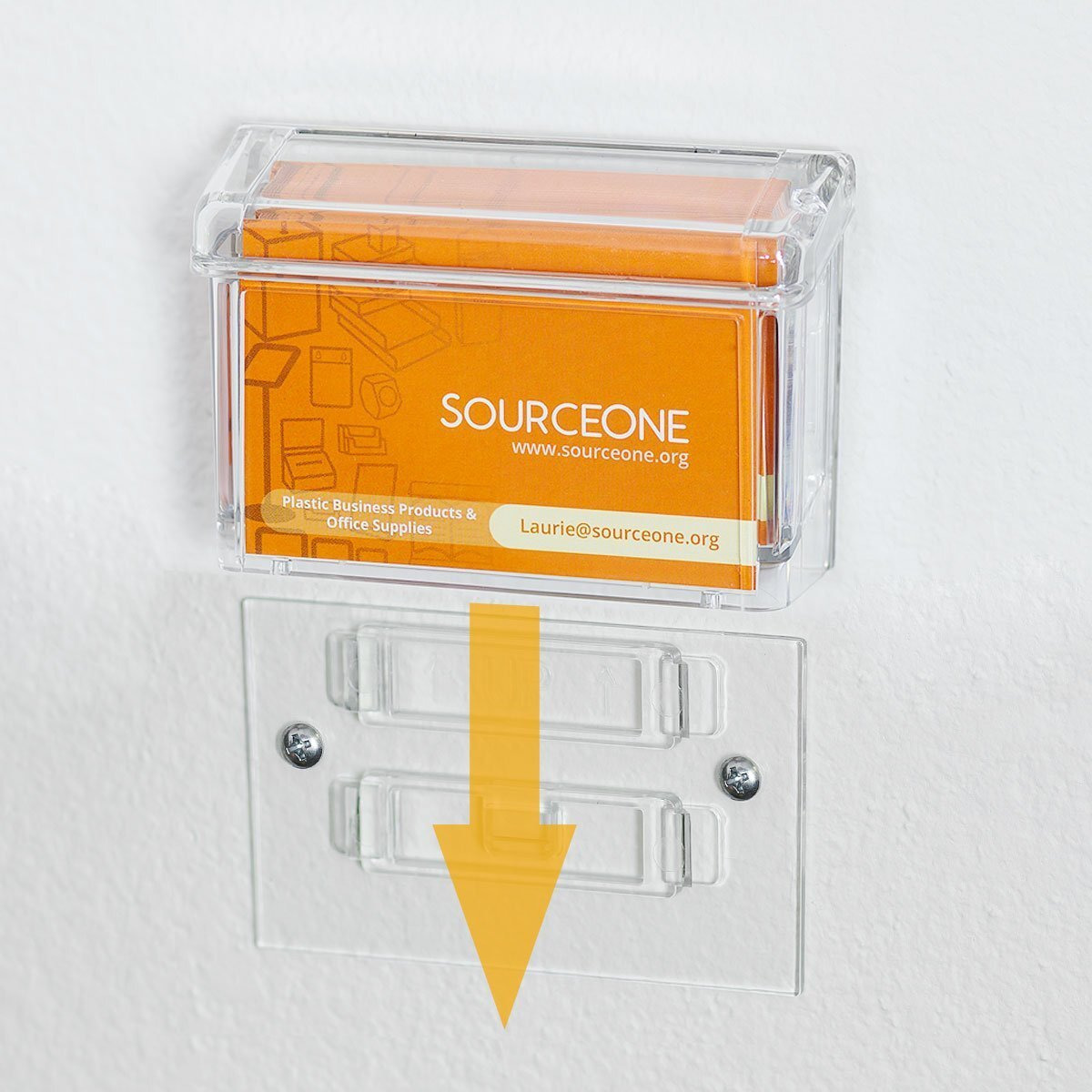 Sourceone.Org Source One Premium Outdoor Business Card Holder Peel And Stick Clear Unbreakable Take One Sticker Included