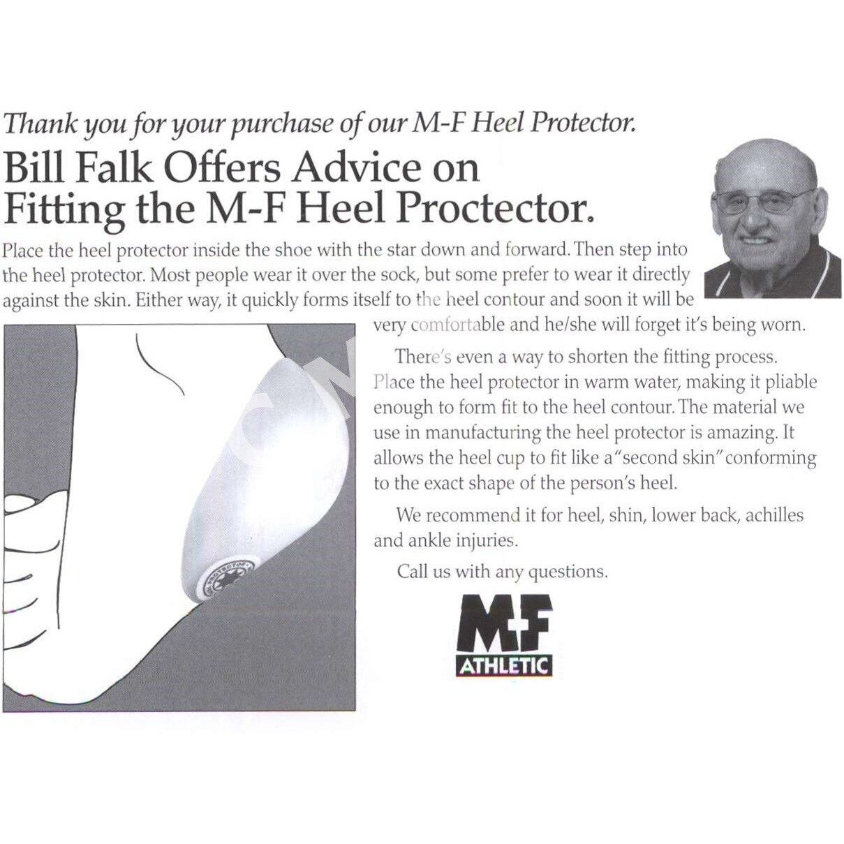 M-F Athletic Plastic Heel Protector Cups Heat Moldable Regular W7.5+/M6+ Box Pair