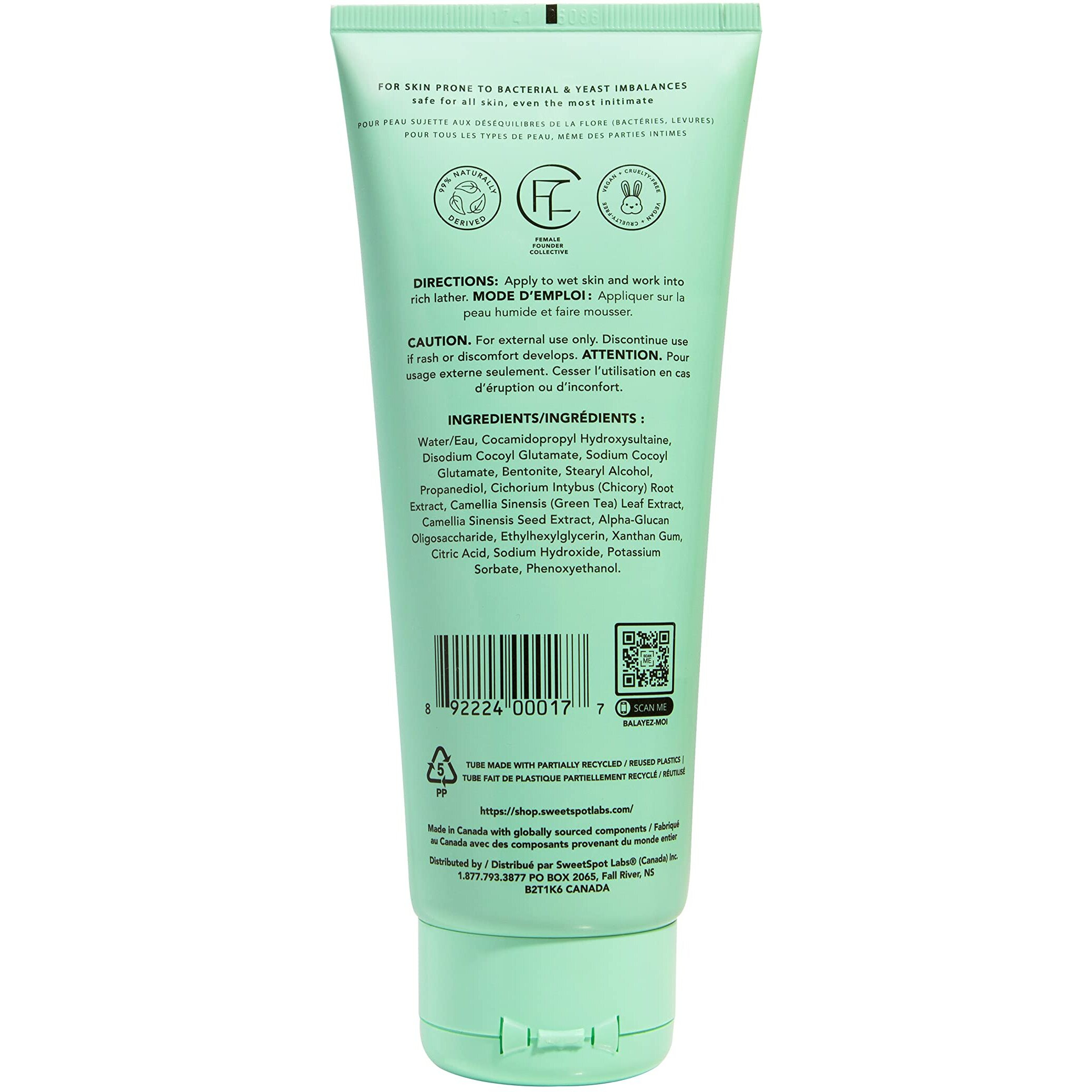 Sweetspot Labs Microbiome Balancing Feminine Wash  Clean  Gynecologist Tested & Approved  Ph Balanced Body Wash  Unscented & Sulfate Free  8 Oz