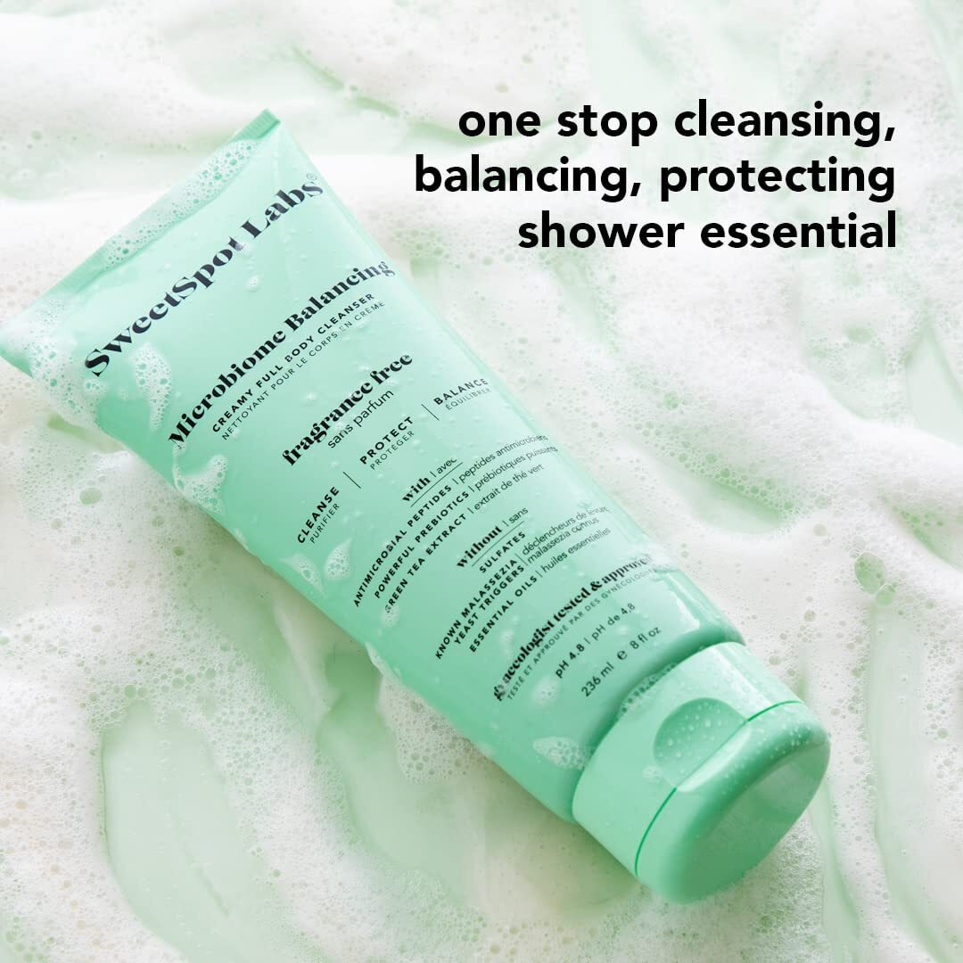 Sweetspot Labs Microbiome Balancing Feminine Wash  Clean  Gynecologist Tested & Approved  Ph Balanced Body Wash  Unscented & Sulfate Free  8 Oz