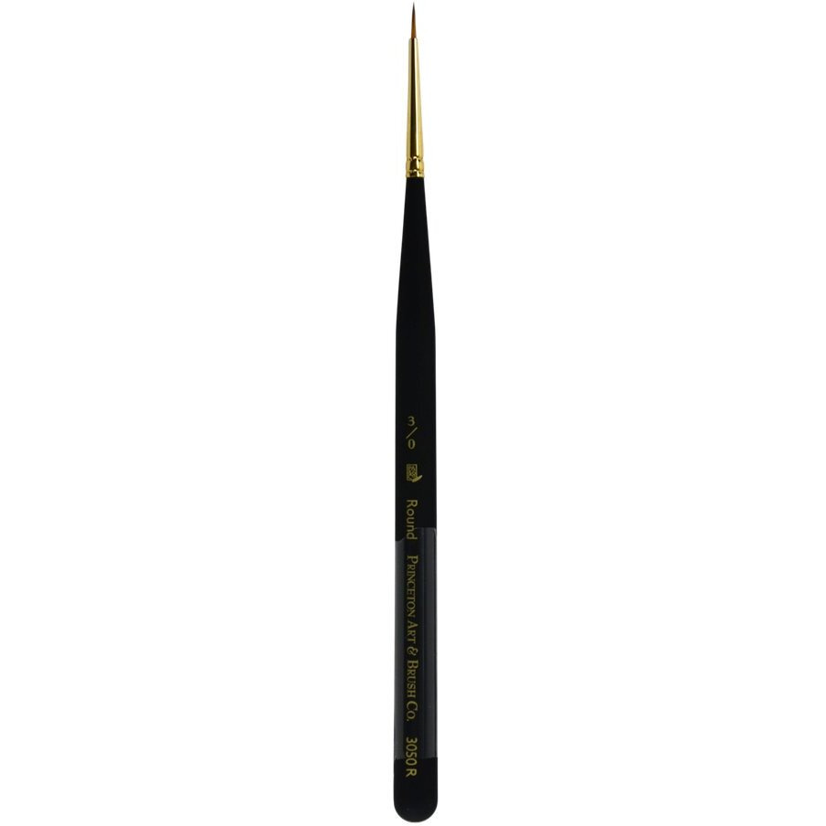 Princeton Mini-Detailer Paintbrush  Size 3/0 Inch  Black