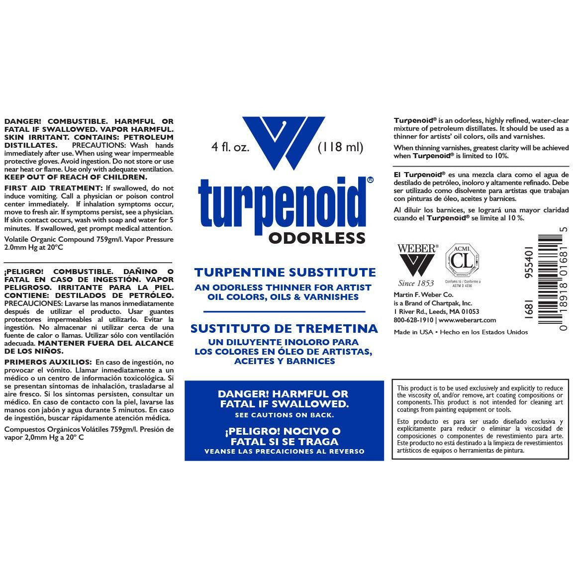 Weber Odorless Turpenoid  4 Fl Oz (Pack Of 1)