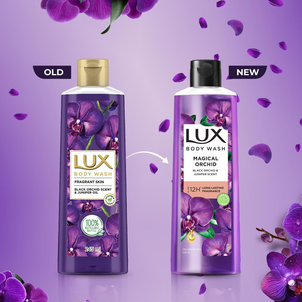 Lux Shower Gel Black Orchid Fragrance & Juniper Oil Bodywash 245 Ml/8.28 Fl .Oz