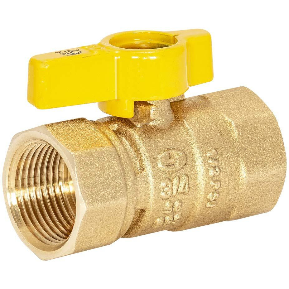 Eastman 3/4 Inch Fip Straight Gas Ball Valve With 1/4-Turn Handle  Brass Plumbing Fitting  60011