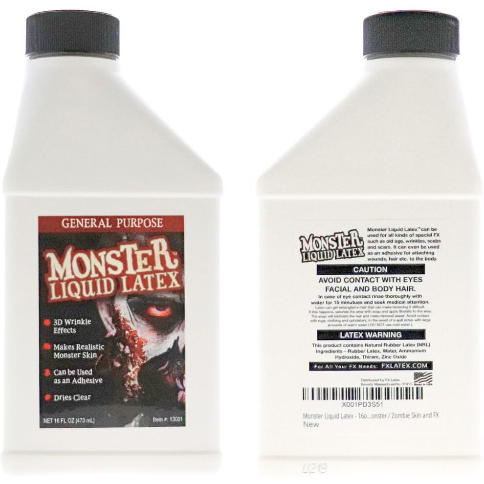 Monster Liquid Latex - Dries Clear - Creates Zombie Skin And Fx