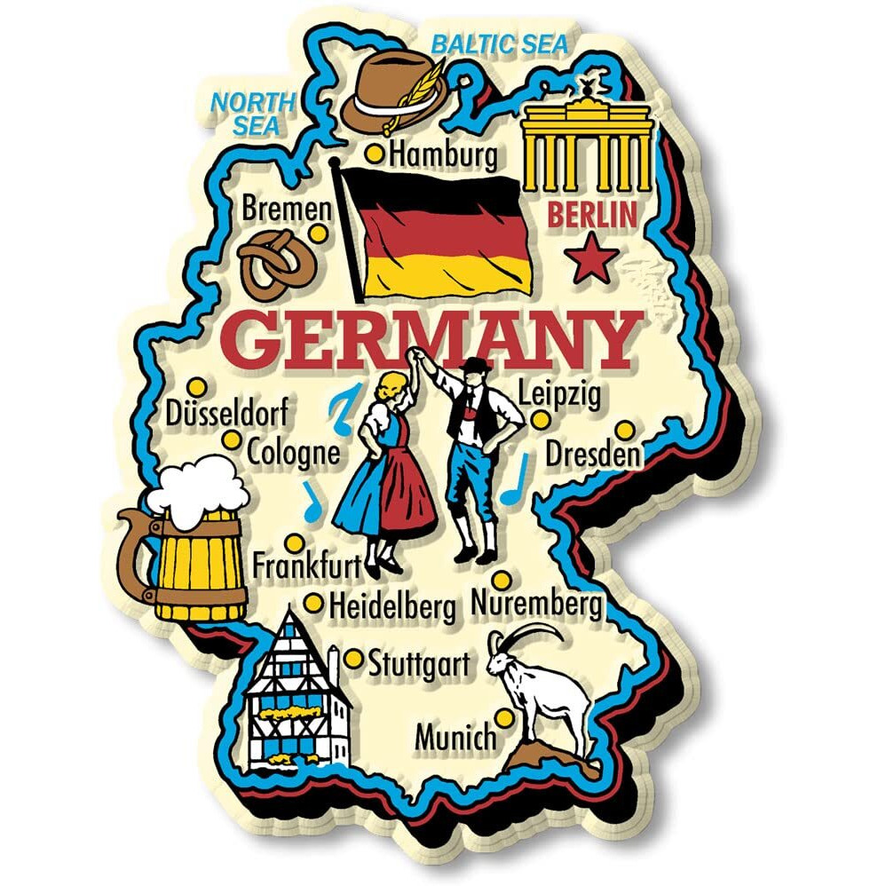 Germany Jumbo Country Map Magnet By Classic Magnets  Collectible Souvenirs Made In The Usa