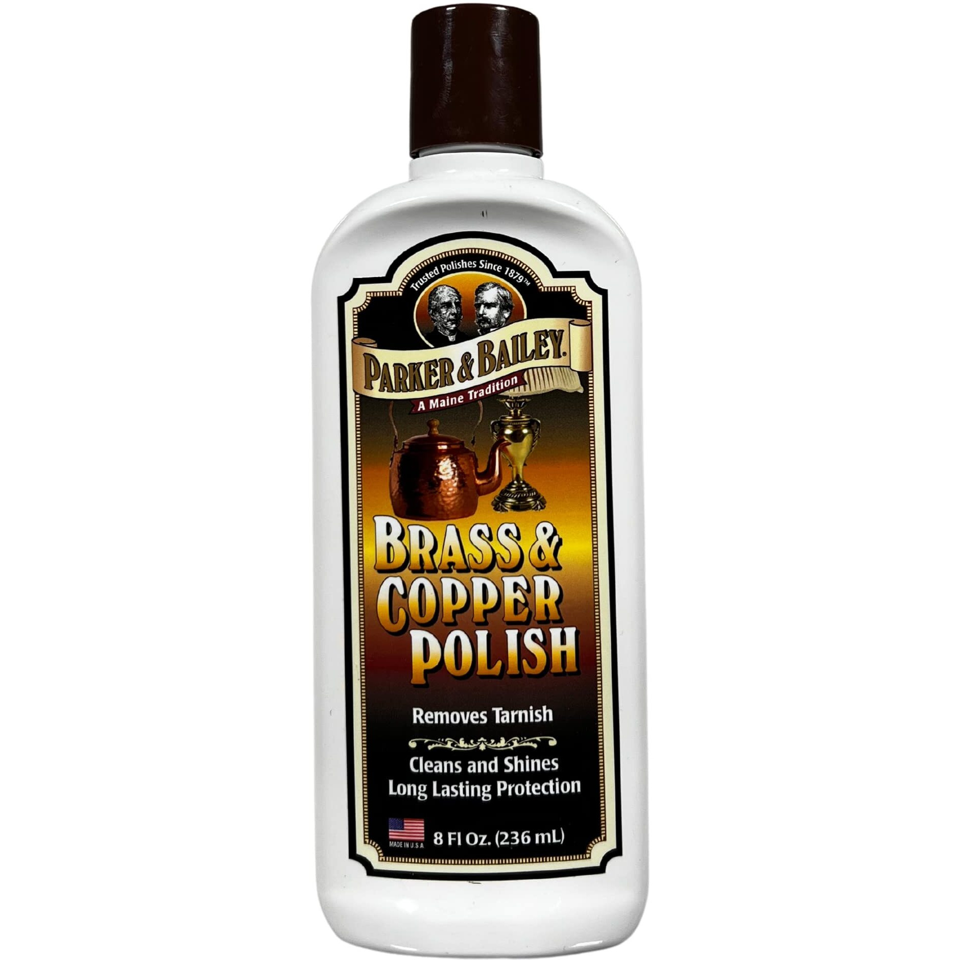 Parker & Bailey Brass And Copper Polish - Brass Polish Cleaner Copper Cleaner And Polish Tarnish Remover Metal Polish Cream For Polishing Antique Decor Pans Furniture 8 Oz Bottle