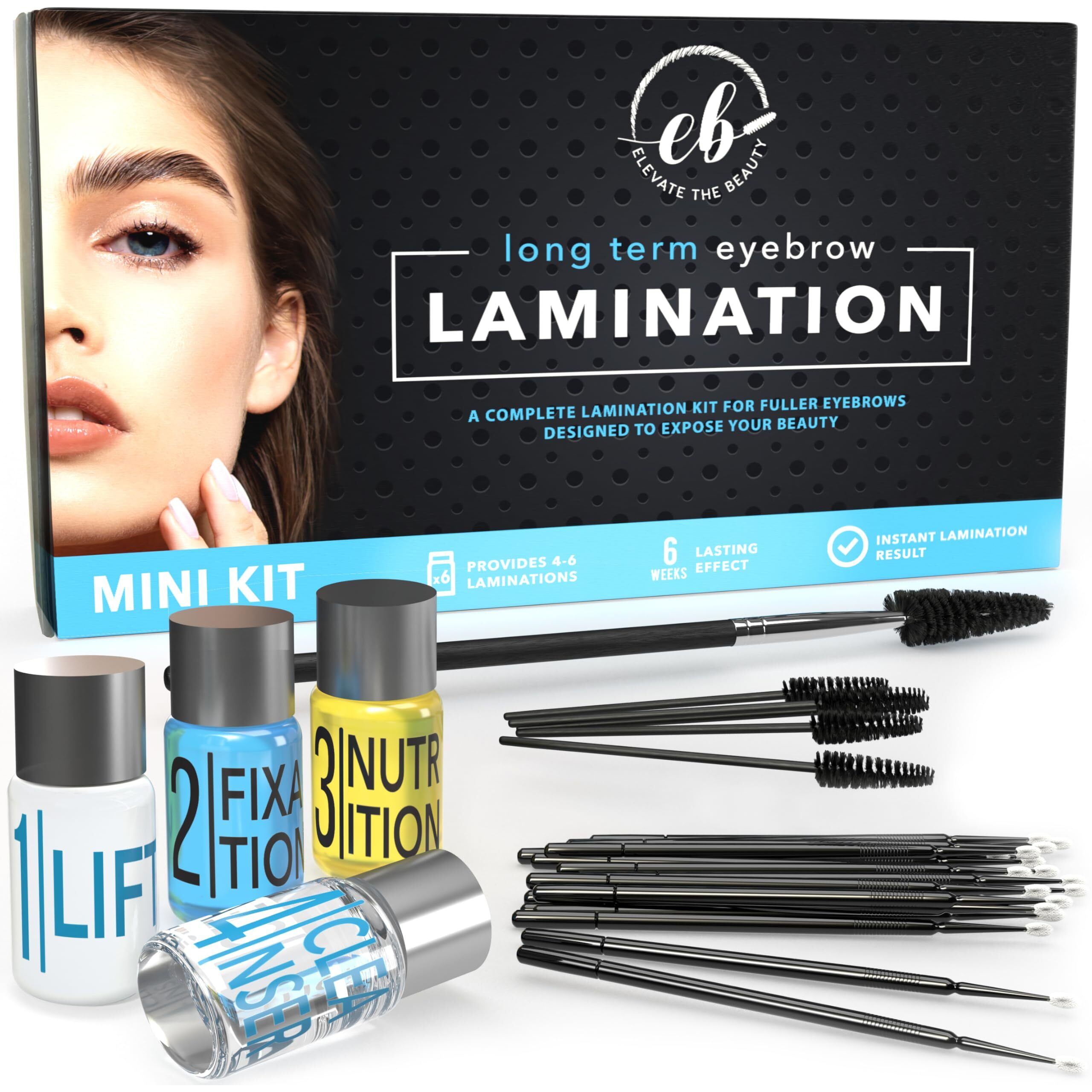 Elevate The Beauty Eyebrow Lamination Kit | At Home Brow Lamination Kit For Fuller Brows | Instant Professional Lift And Thicker Eyebrows | Vegan And Cruelty Free