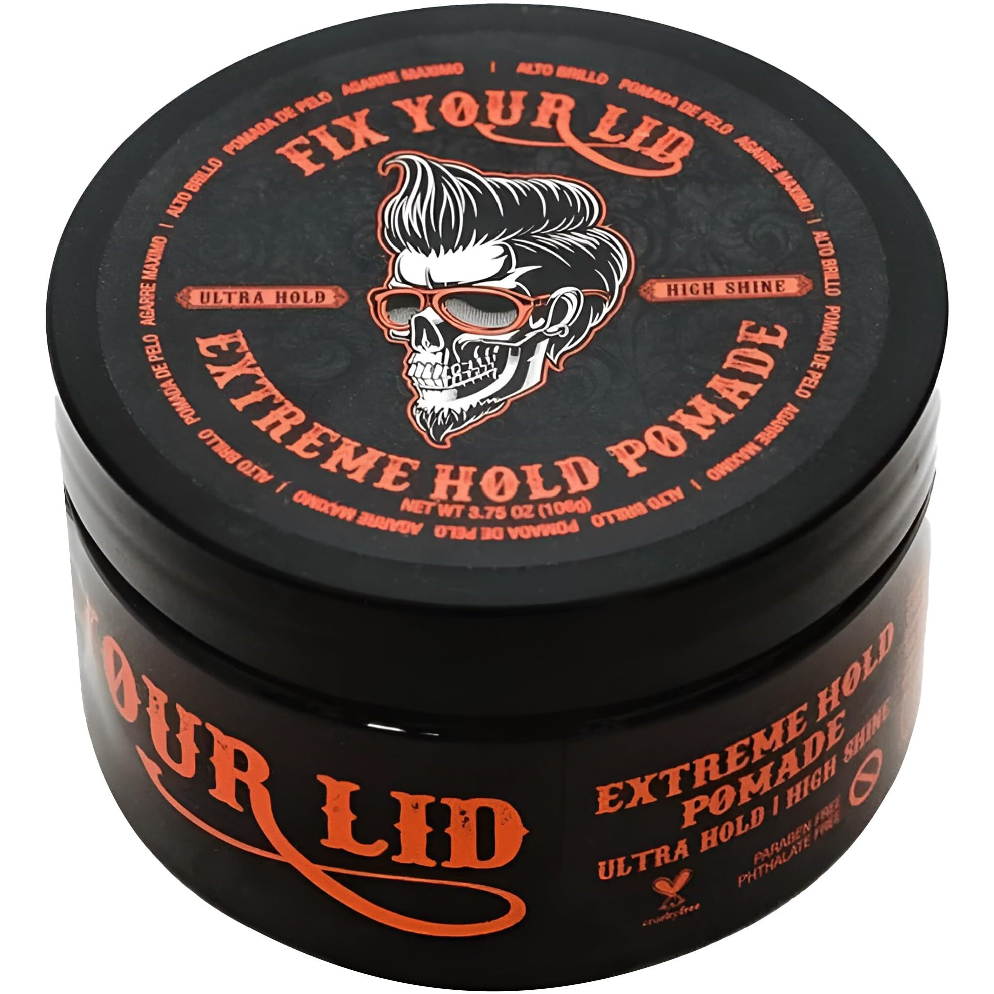 Fix Your Lid Extreme Hold Pomade For Men - Water Based Pomade With High Shine And Strong Hold - Match All Mens Hair Types & Styles - Easy To Wash Out - 3.75 Oz