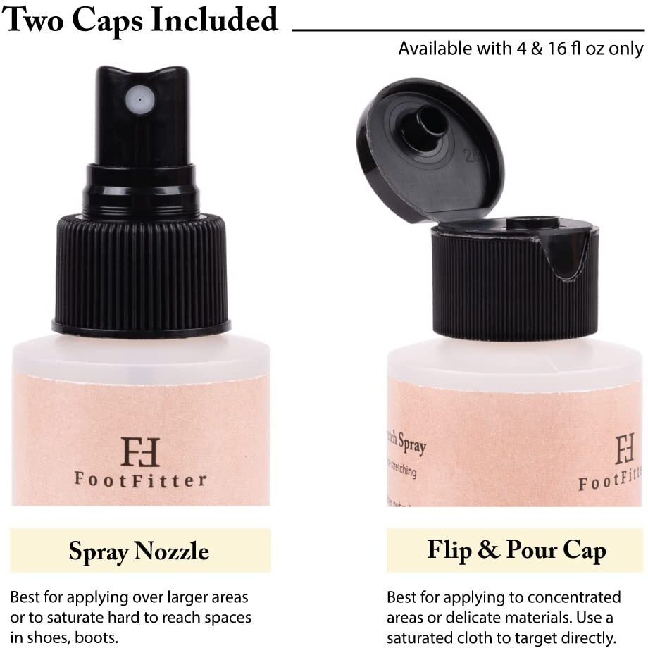 Footfitter Professional Shoe & Boot Stretch Spray - Stretching Spray For Leather  Suede & Nubuck Footwear - Made In Usa (4 Fl. Oz.)