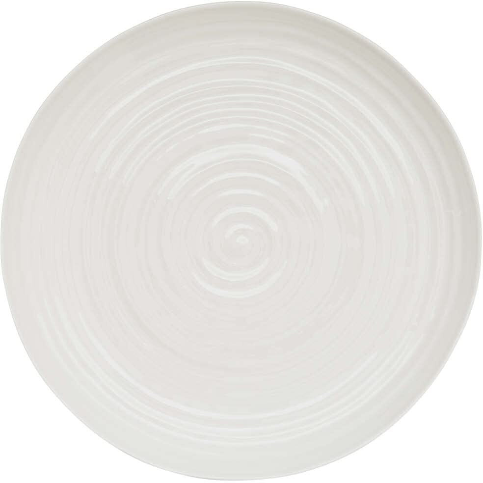 Portmeirion Sophie Conran White Large Footed Cake Stand | 12 Inch Round Cupcake Stand | Dessert Display Stand For Weddings And Parties | Made From Fine Porcelain