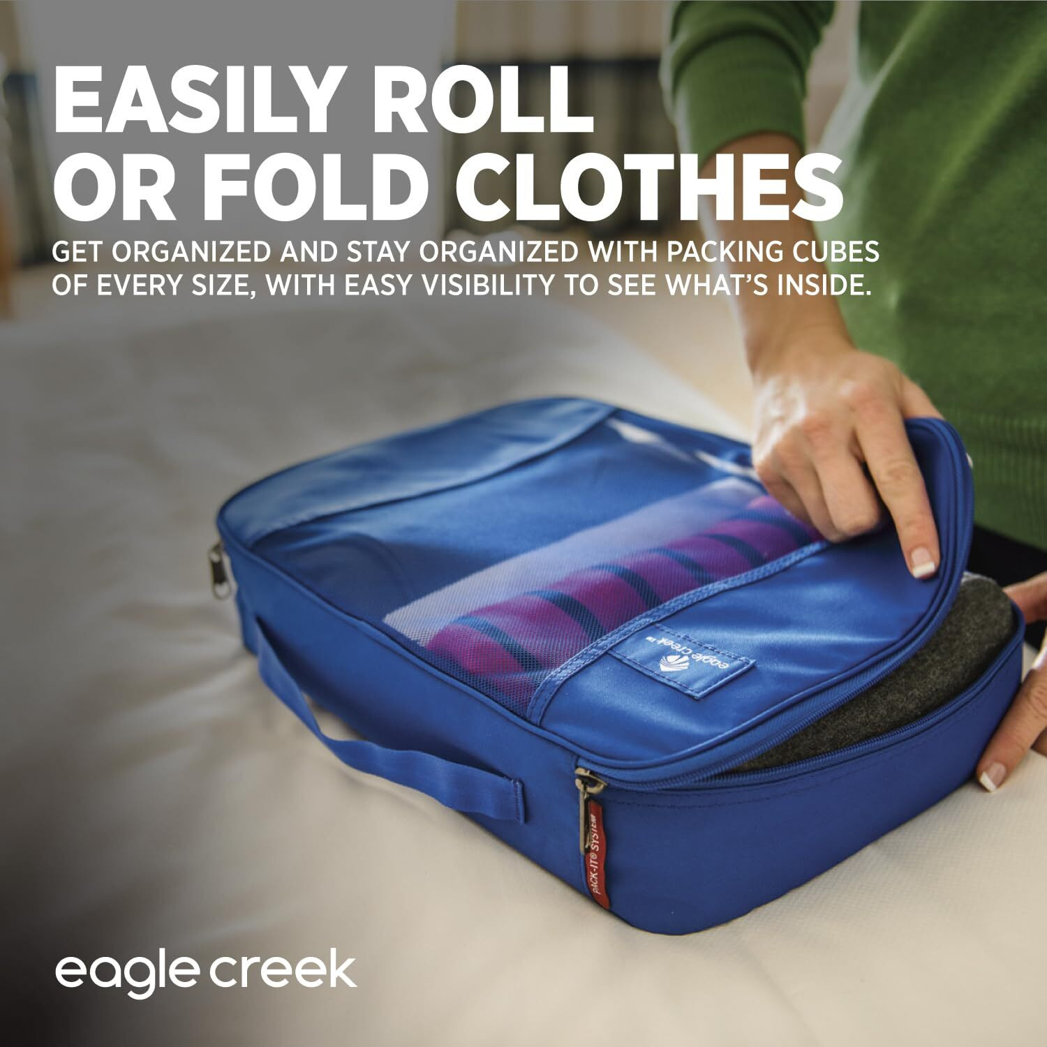 Eagle Creek Pack-It Original Compression Packing Cubes For Travel Set S/M - Durable  Ultra-Lightweight Suitcase Organizer Set With 2-Way Zip & Handles  Black