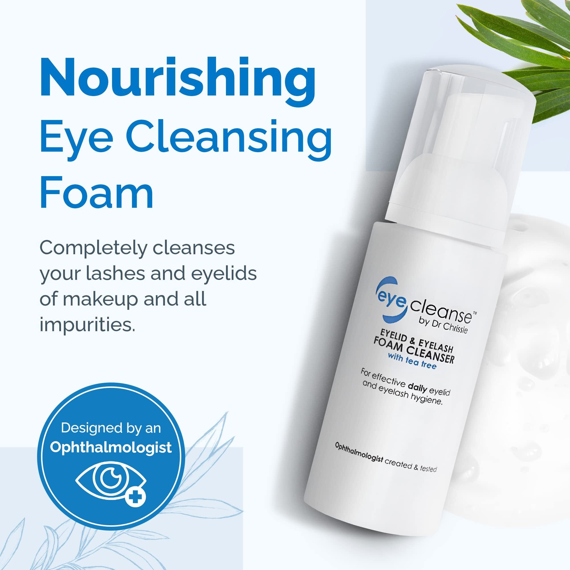 Dr Chrissie All-In-One Eyelid And Eyelash Cleanser For Extensions  Lash Extension Kit Essential  Enriched With Tea Tree Oil  Helps Ease Tired Eyes  100 Ml - Eyecleanse