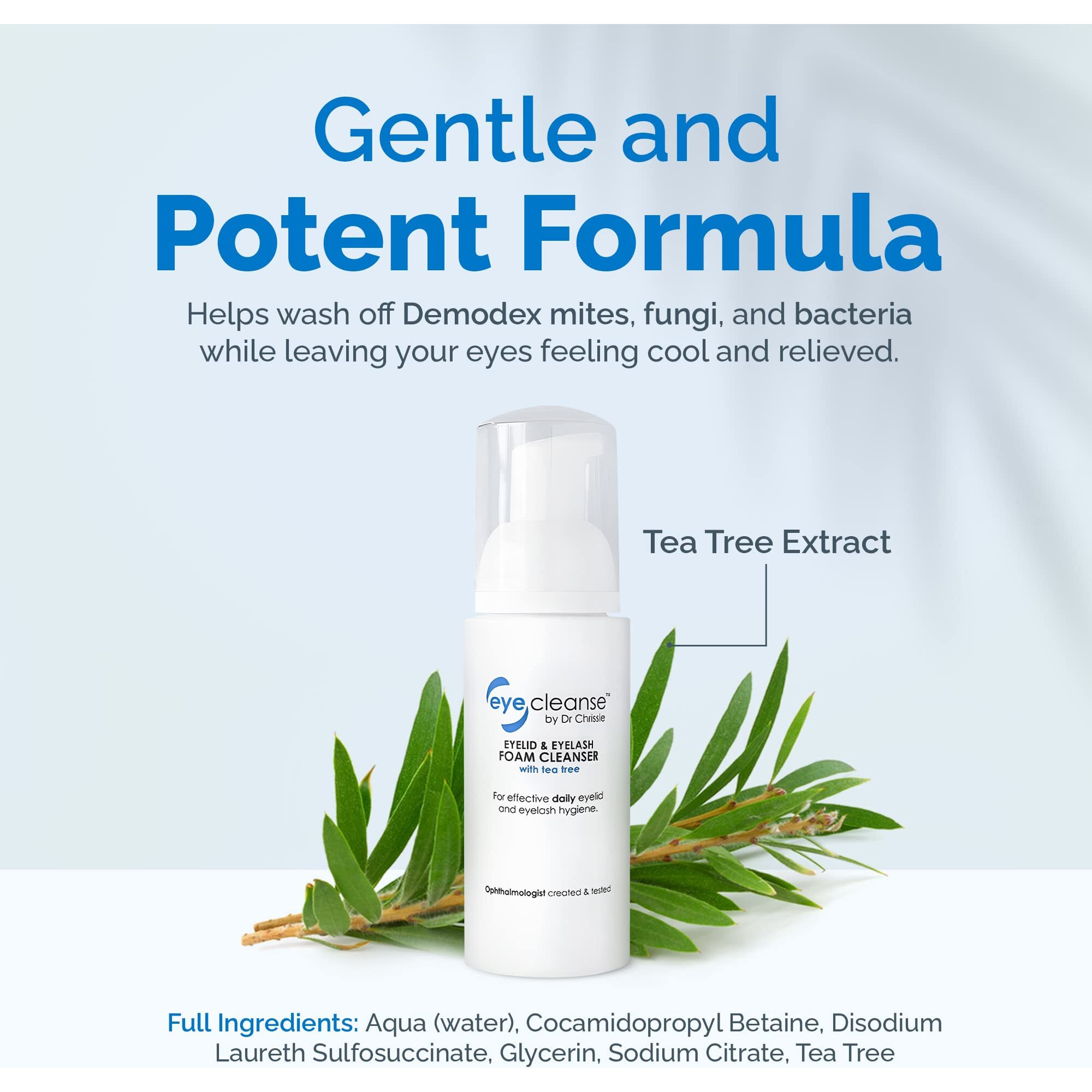 Dr Chrissie All-In-One Eyelid And Eyelash Cleanser For Extensions  Lash Extension Kit Essential  Enriched With Tea Tree Oil  Helps Ease Tired Eyes  100 Ml - Eyecleanse