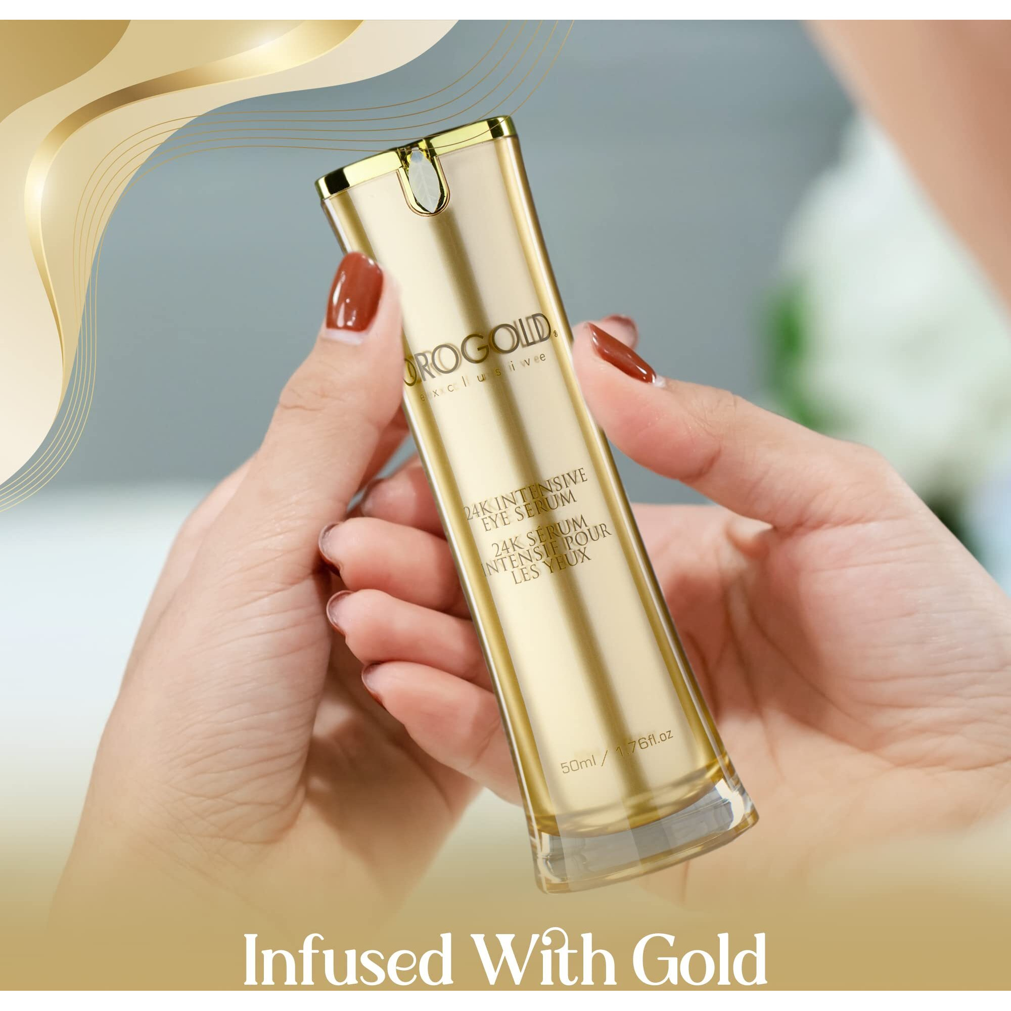 Orogold 24K Intensive Eye Serum For Wrinkles  Puffiness - Anti Aging Serum For Youthful Looking Skin - Under Eye Skin Softening Serum - 50 Ml. / 1.76 Fl. Oz.