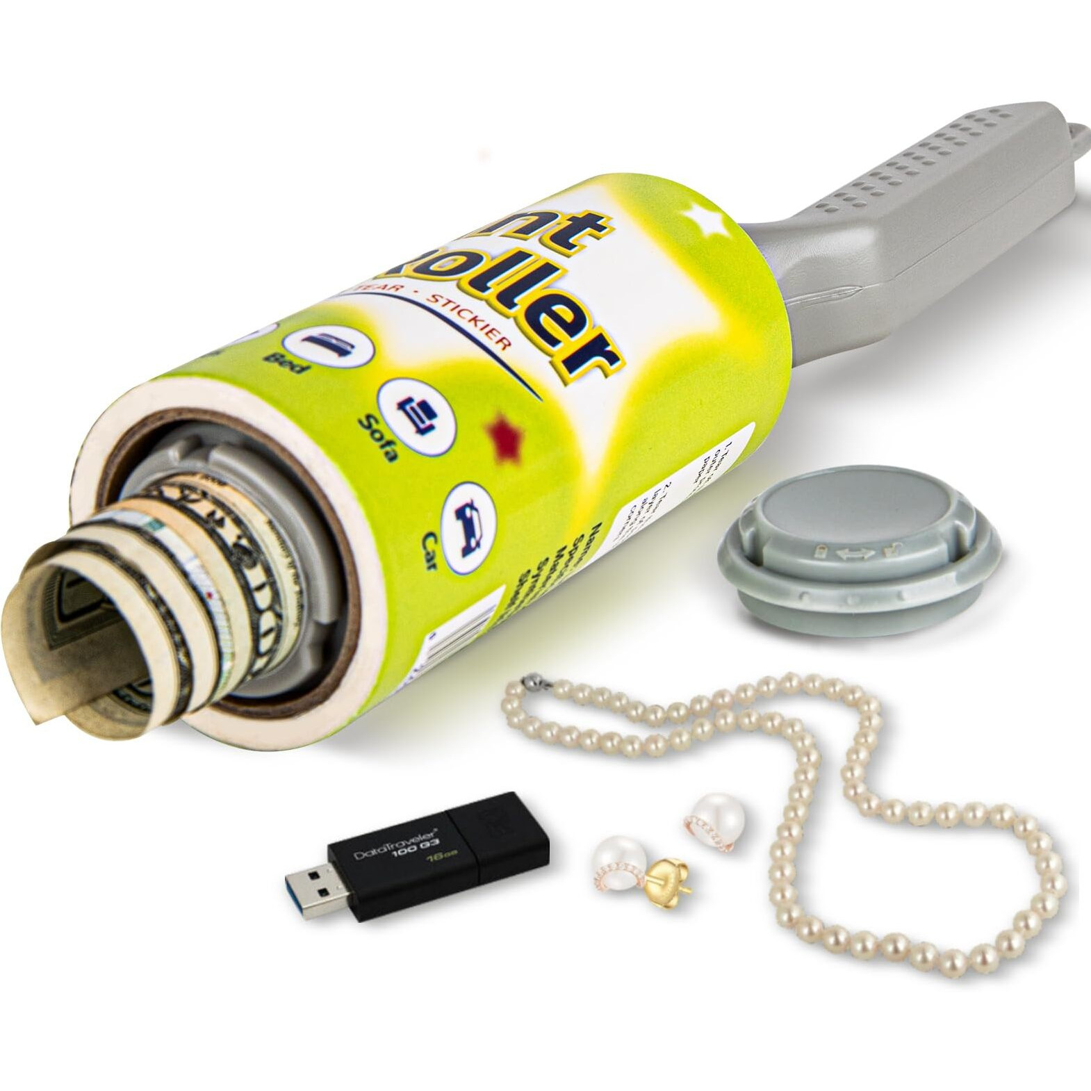 Livebe Real Working Lint Roller With Storage  Secret Stash Safes  Secret Hidden Diversion Money Jewelry Storage (Man)