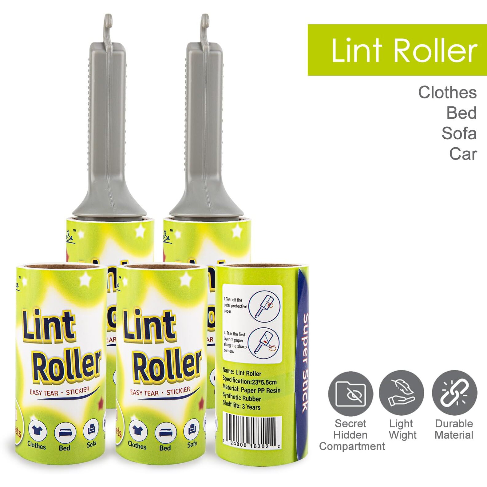 Livebe Real Working Lint Roller With Storage  Secret Stash Safes  Secret Hidden Diversion Money Jewelry Storage (Man)