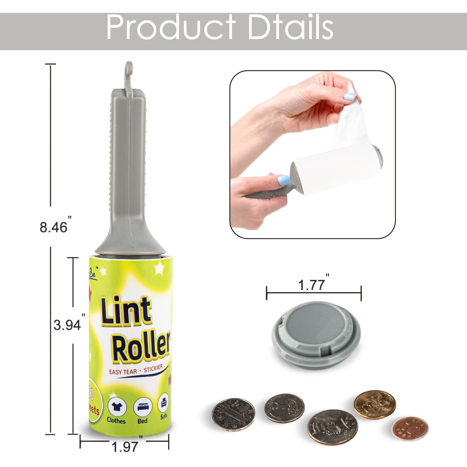 Livebe Real Working Lint Roller With Storage  Secret Stash Safes  Secret Hidden Diversion Money Jewelry Storage (Man)