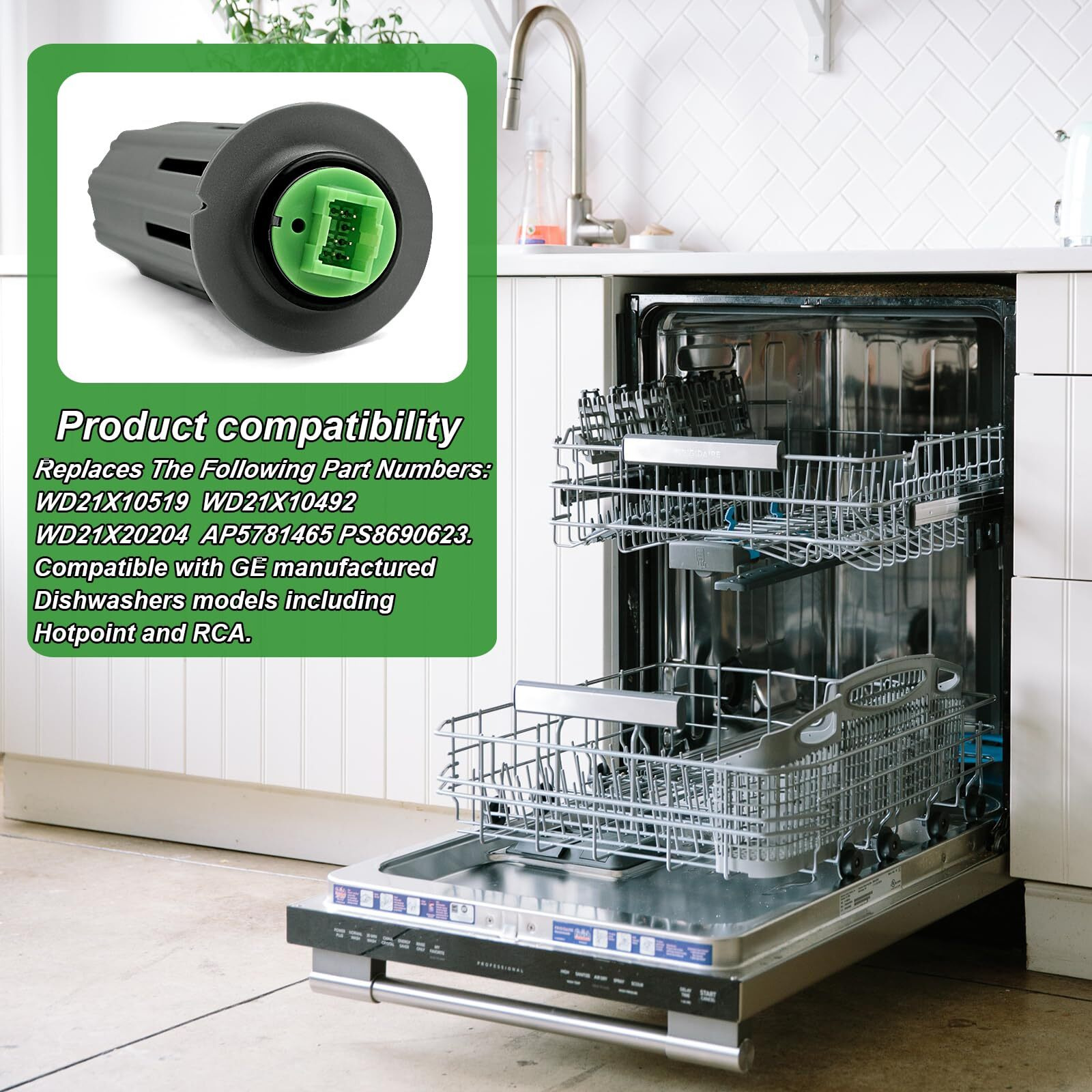 Wd21X10519 Ge Dishwasher Flood Switch Replacement For Gdt Gdf Series Ge Dishwasher Appliance Replaces No. Wd21X10492 Wd21X20204 Ap5781465 Ps8690623 Flood Switch Asm