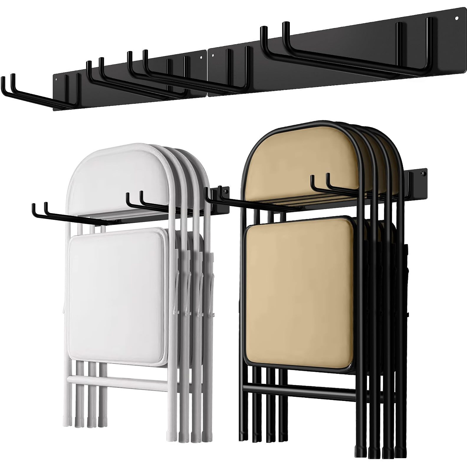 Ttzycc Folding Chair Storage Rack For Chair Organization And Garage Wall Mount Storage  Garden Tool Rack Organizer (2 Pack)