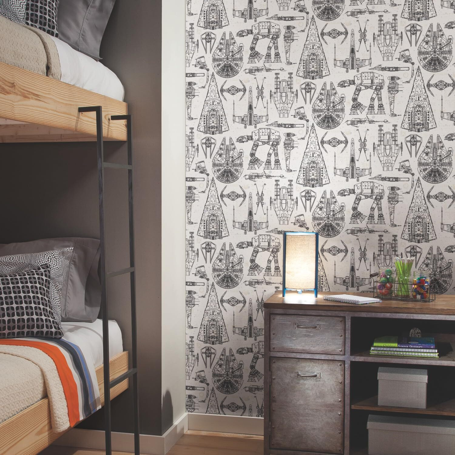 Star Wars Blueprint Blue Peel & Stick Wallpaper By Roommates  Rmk11036Wp