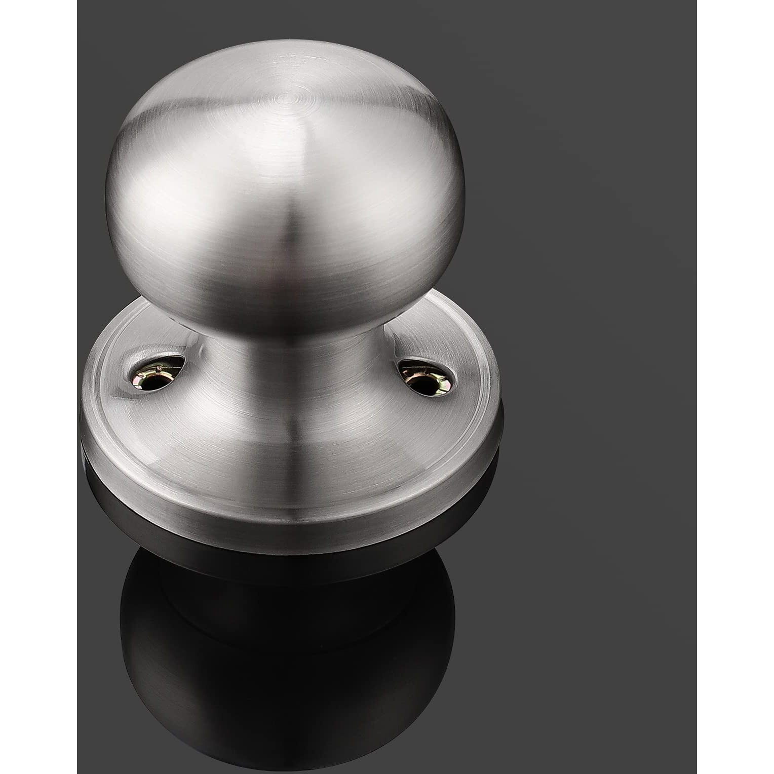 Gobekor 2 Pack Single Dummy Door Knobs Brushed Nickel Interior Dummy Knobs For French Doors Round Door Knobs Stainless Steel Door Pull