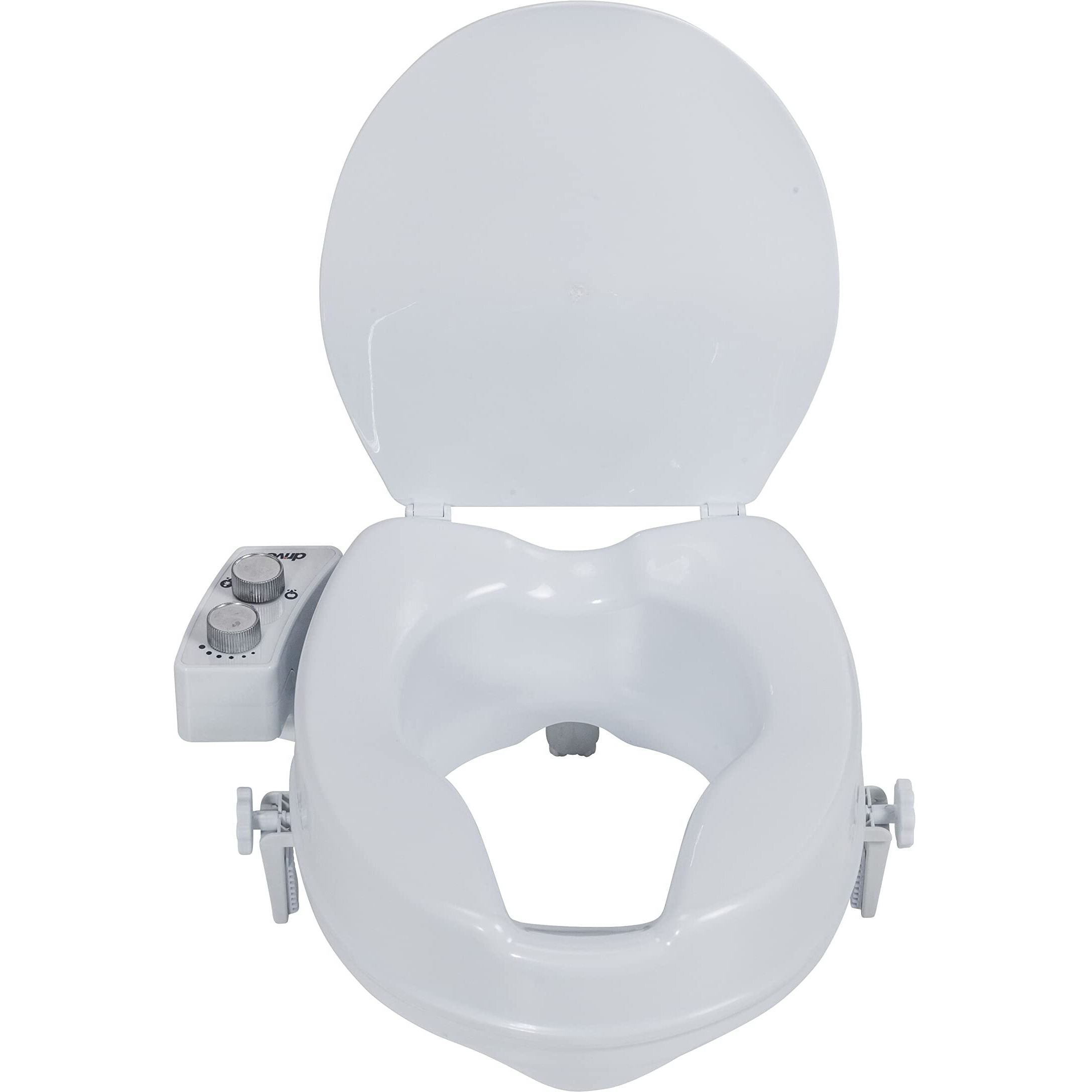 Drive Medical Preservetech Raised Toilet Seat With Bidet (Ambient Water) Toilet Seat Riser  Elevated Toilet Seats For Seniors And Adults  Toilet Seat Bidet  Toilet Seat Elevator With Bidet Sprayer