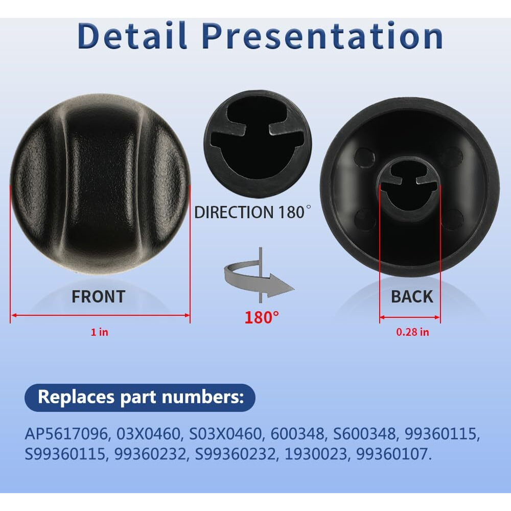 Upgraded 2Pcs S99360232 Range Hood Knob  S600348 Vent Hood Fan Control Knob Replacement Part Fit For Broan Nutone  Black