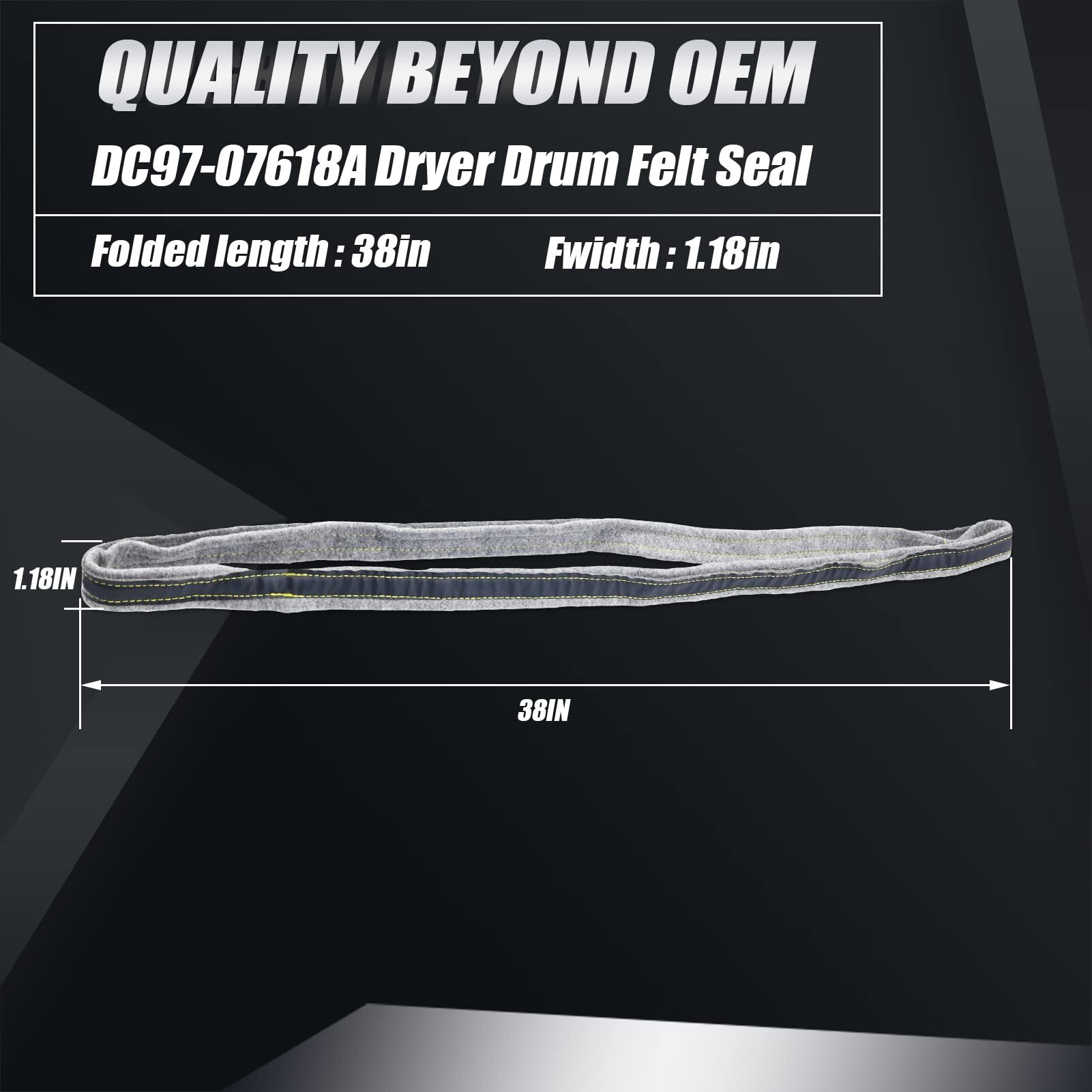 Upgraded Dc97-07618A Dryer Drum Felt Seal Replacement Ap4453798 Pd00025731 Ps4218879 3998155 Dv42H5200Ew Dv42H5000Ew Dv45K6500Ev Dv48H7400Ew Compatible With Samsung Dryer Parts -10 Years Qa