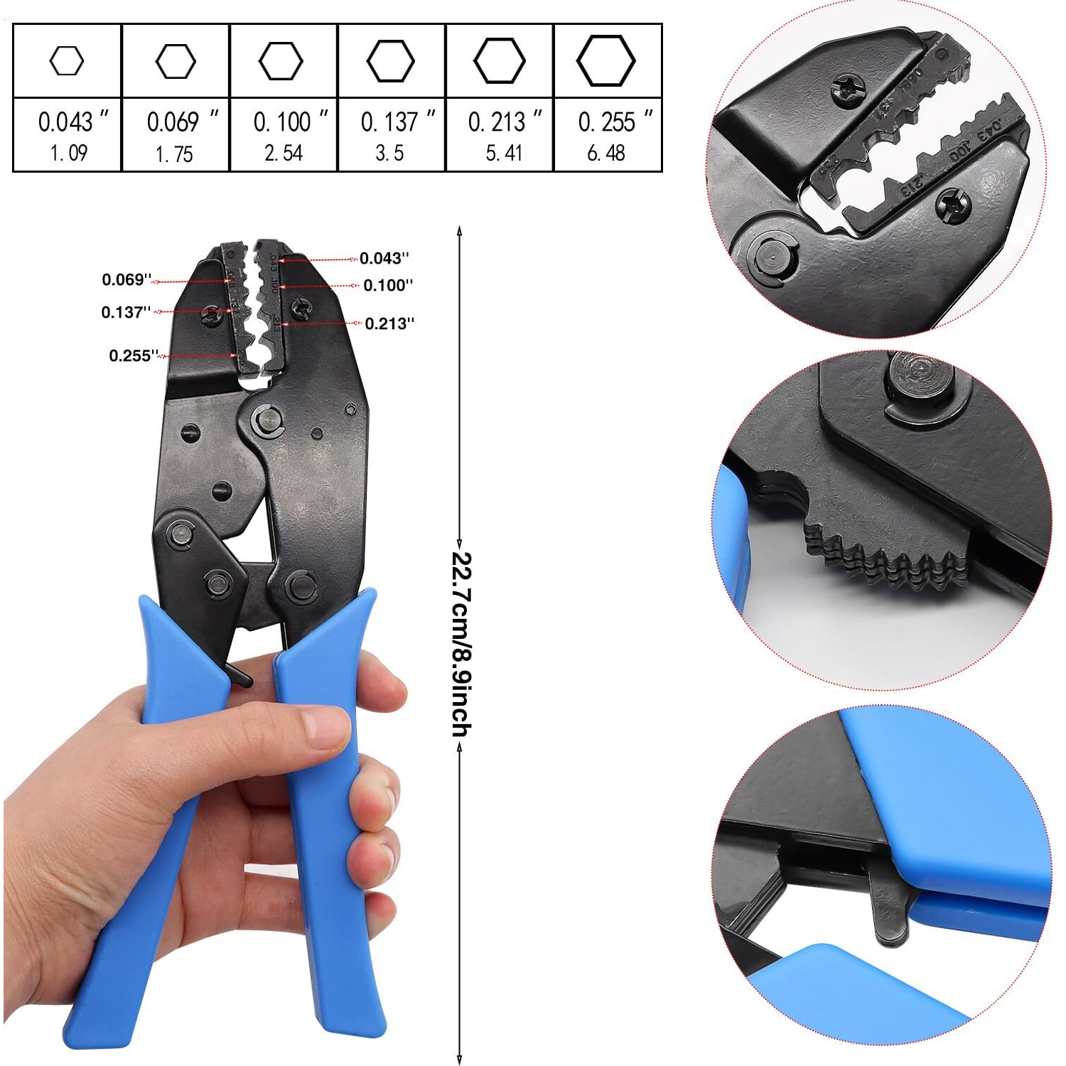Taiss Coaxial Cable Tool Kit Bnc Crimp Tool With 10Pcs Bnc Male Crimp Connector Coaxial Cable Stripper Cutter Wire Cable Cutter And Heat Shrink Tube For Rg58/Rg59/Rg62/Rg174