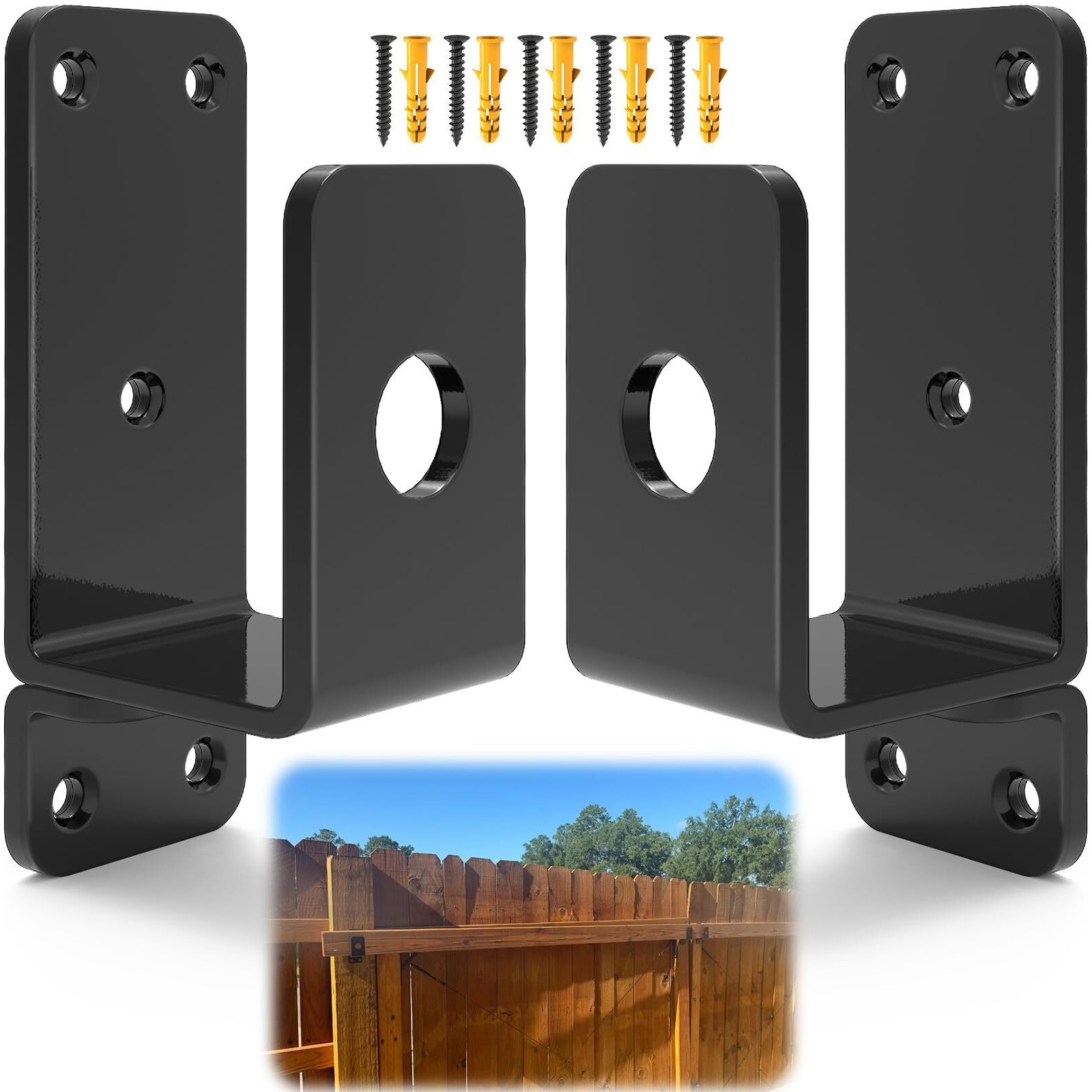 Thickened Door Barricade Bracket  Door Metal Bar Bracket For 2X4 Lumber  Drop Open Bar Holder Steel U Bracket  Door Bar Holder Bracket As Home  Barn  Shed  Garage  Gate Security Door Reinforcement