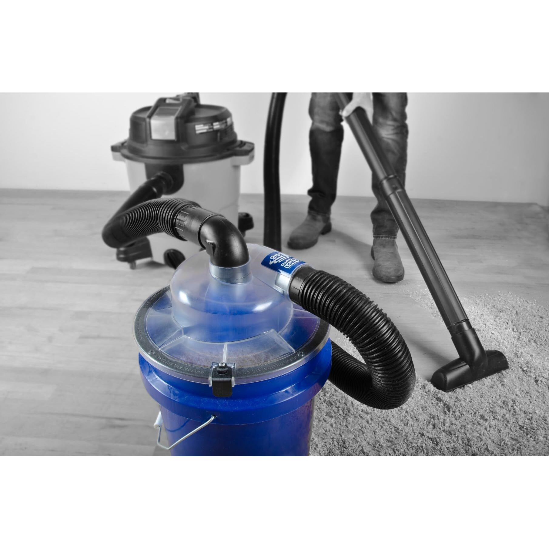 Dust Deputy Low-Pro Plus Lid Dust Separator Kit For Shop Wet Dry Vacuums - 2.5"" Adapter & 3' Hose - Fits Standard 5 Gallon Buckets  Usa Made
