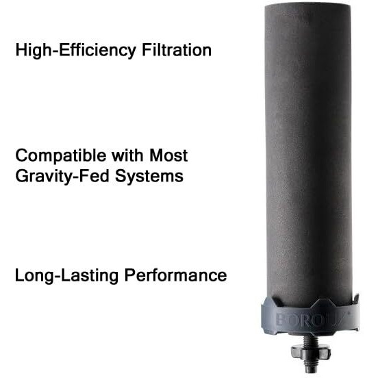 Boroux Black Replacement Water Filter - Replacement For Berkey Bb9-2 And Gravity-Fed Water Filter Systems (Set Of 2)