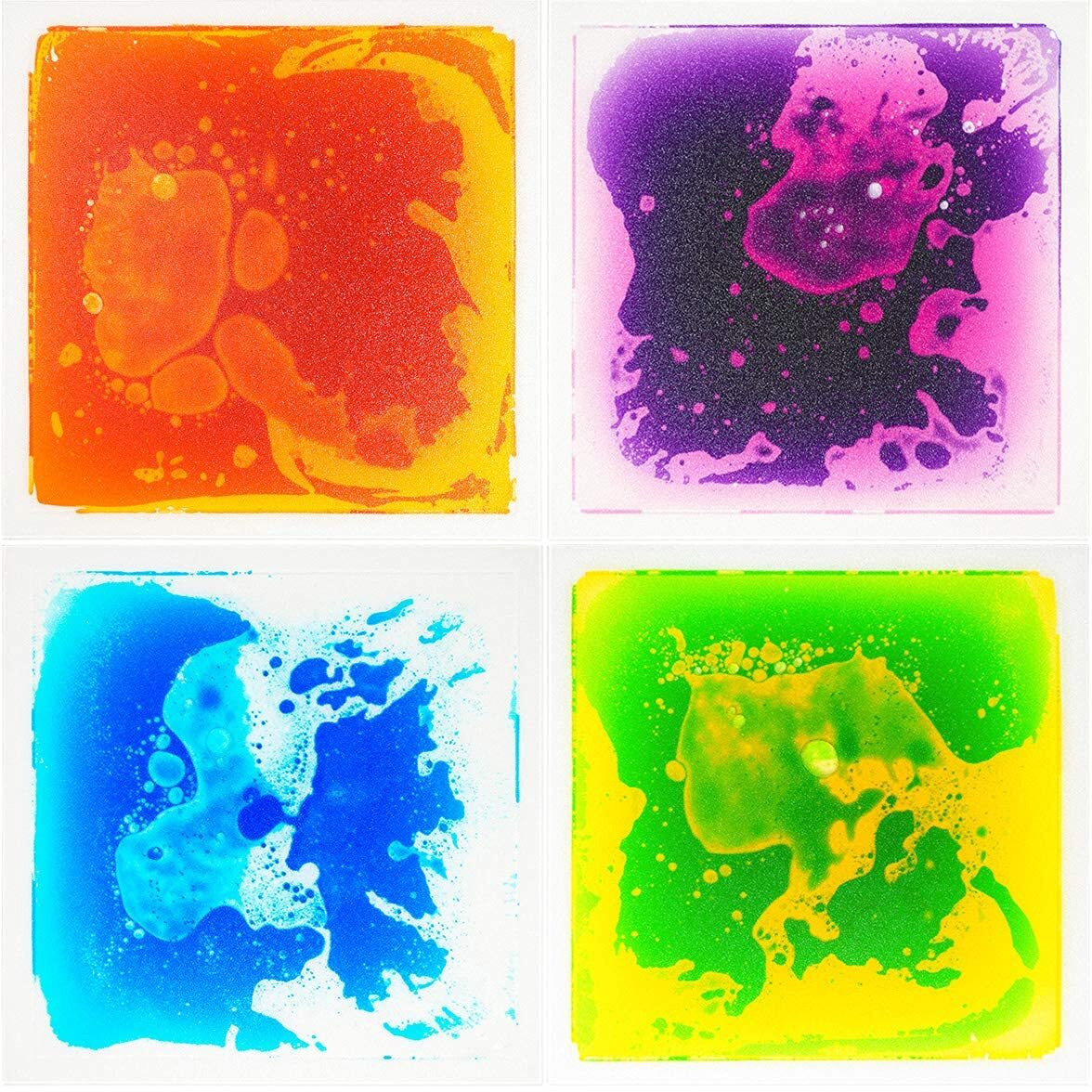 Art3D Liquid Sensory Floor Tiles 30 X 30 Cm Playroom Dance Floor Square Colourful 4 Tiles