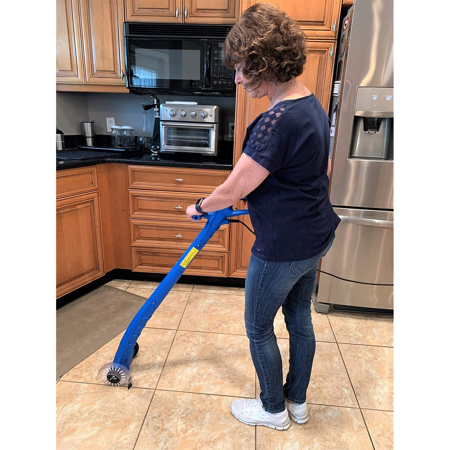 Grout Groovy Electric Stand-Up Lightweight Grout Cleaning Machine Bundle | Includes Machine  3 Replacement Brushes/Scrubbers  1 Grout Hand Brush  & 1 Microfiber Cloth