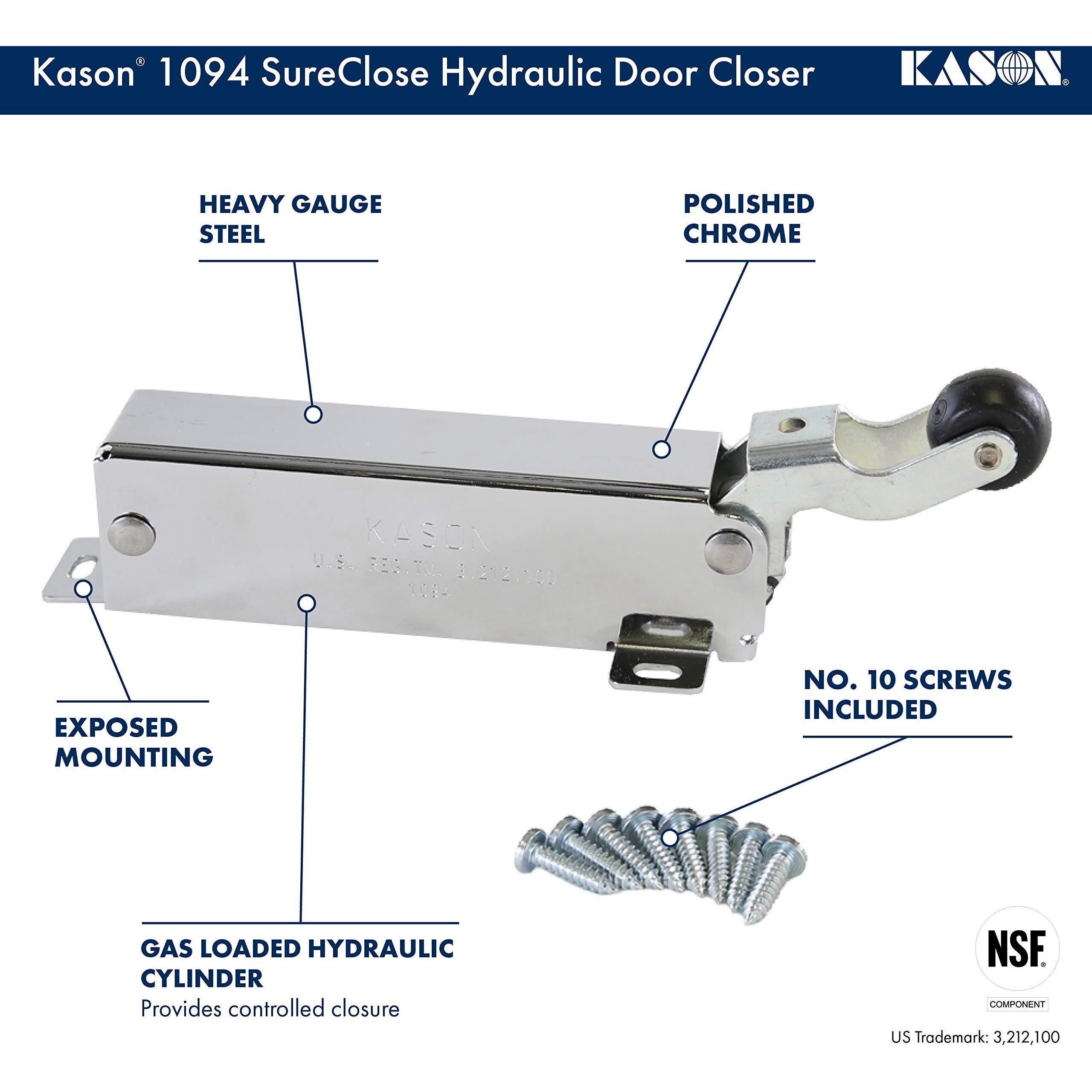 Kason 1094 Sureclose Hydraulic Door Closer  Exposed Mounting  11094000003
