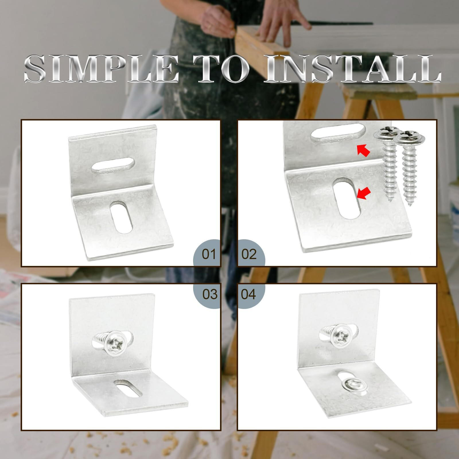 Table Top Fasteners 20 Pack Z Clips For Table Tops Included 60 Pcs Screws Adjustable Corner Braces For Wood Table Tops Which L Brackets Use On Wood Table As Countertop Fasteners