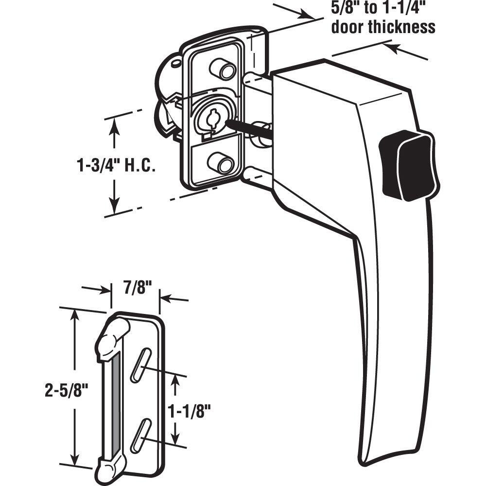Prime-Line Mp5007 Push Button Screen/Storm Door Latch Set  Black (1 Set)