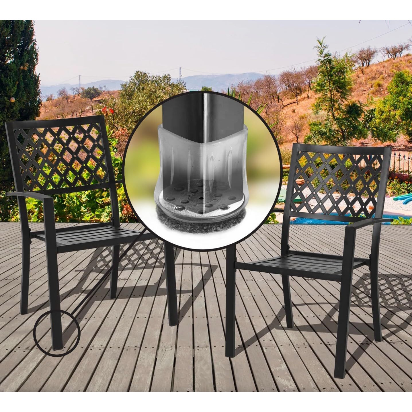 Slipstick Gorillaoutdoor Berber Furniture Feet Pads With Clear Sleeve Sock (4 Pack) Outdoor Furniture Sliders For Round & Square Legs  Xl