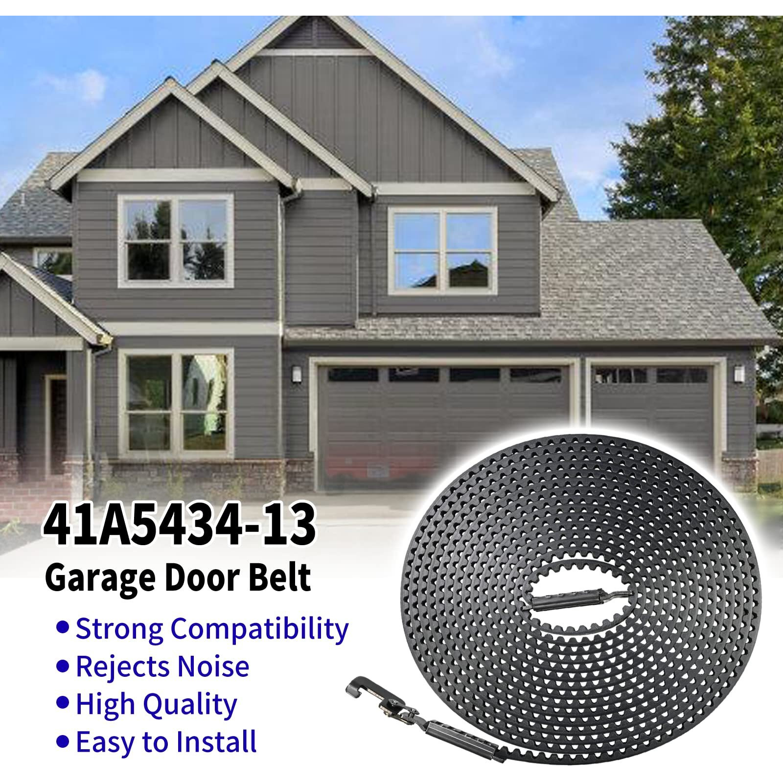 Upgraded Drive Belt 41A5434-13A For 8Ft Chamberlain Craftsman Garage Door Opener Belt Assembly Compatible With Liftmaster/Chamberlain/Sentex/Whisper Belt Drive Fits 41A5434-13 041A5434-13 041A5434-13A