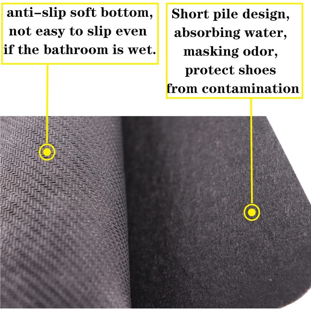 Urinal Mats (12 Pieces) - Non-Slip Water Absorption Deodorization Black Floor Urine Mats - Heavy Duty - Flat & Crease-Free - Edge-Locked (Hexagon Shape Black)