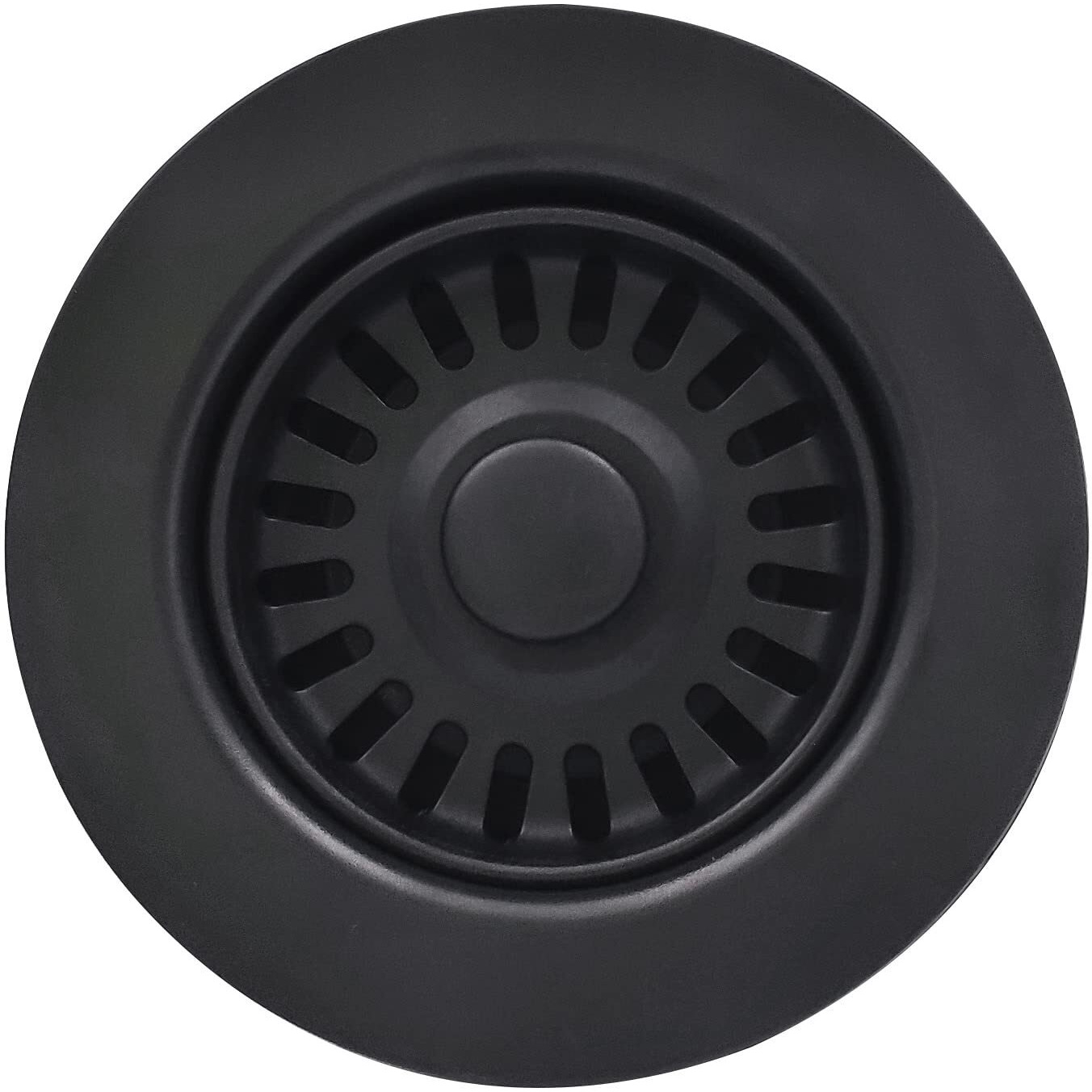 Eadot 3-1/2 Inch Polymer Black Kitchen Sink Drain Assembly With Basket Strainer And Stopper  Kitchen Drain Basket Strainer For Granite/Fireclay Kitchen Sinks