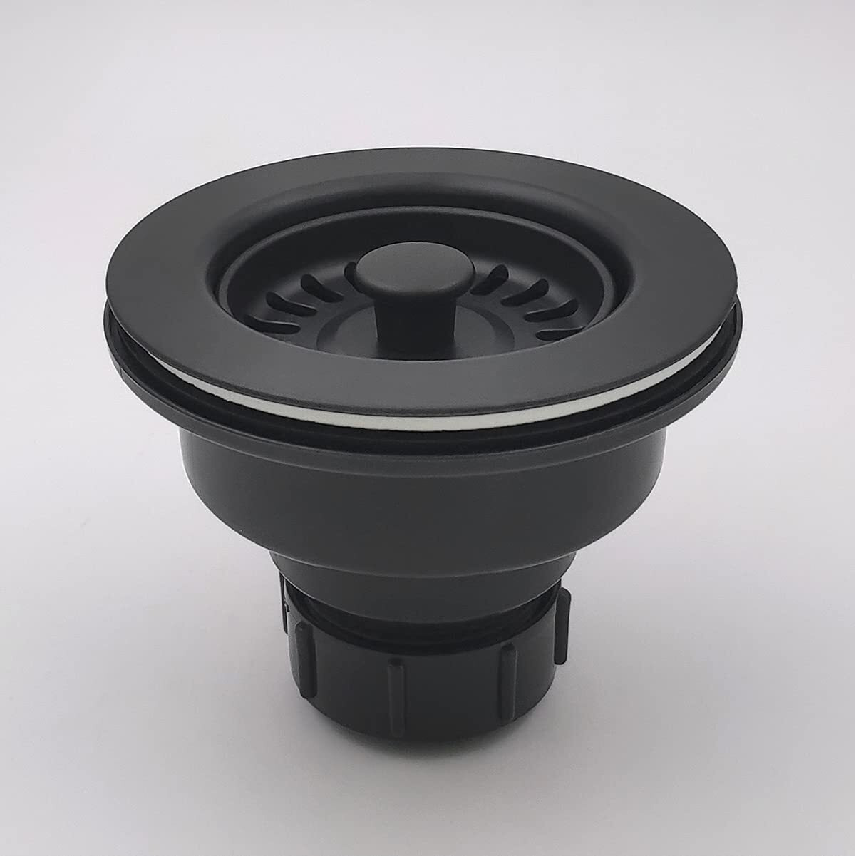 Eadot 3-1/2 Inch Polymer Black Kitchen Sink Drain Assembly With Basket Strainer And Stopper  Kitchen Drain Basket Strainer For Granite/Fireclay Kitchen Sinks