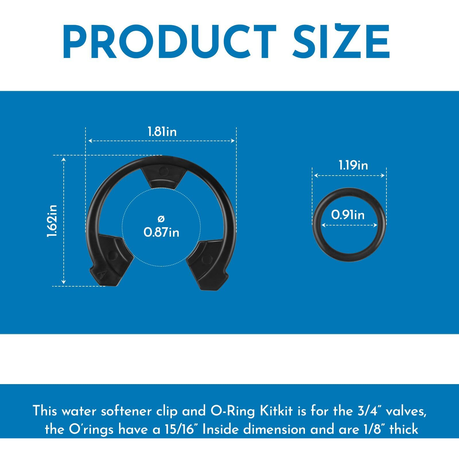 7337563 Water Softener Clip Kit (Ws60X10004  1205500  7116713  1205500) And O-Ring Kit (7337571  7170288  Std302213  Ws03X10025) Compatible With Kenmore  Ge  Ecopure  Sears