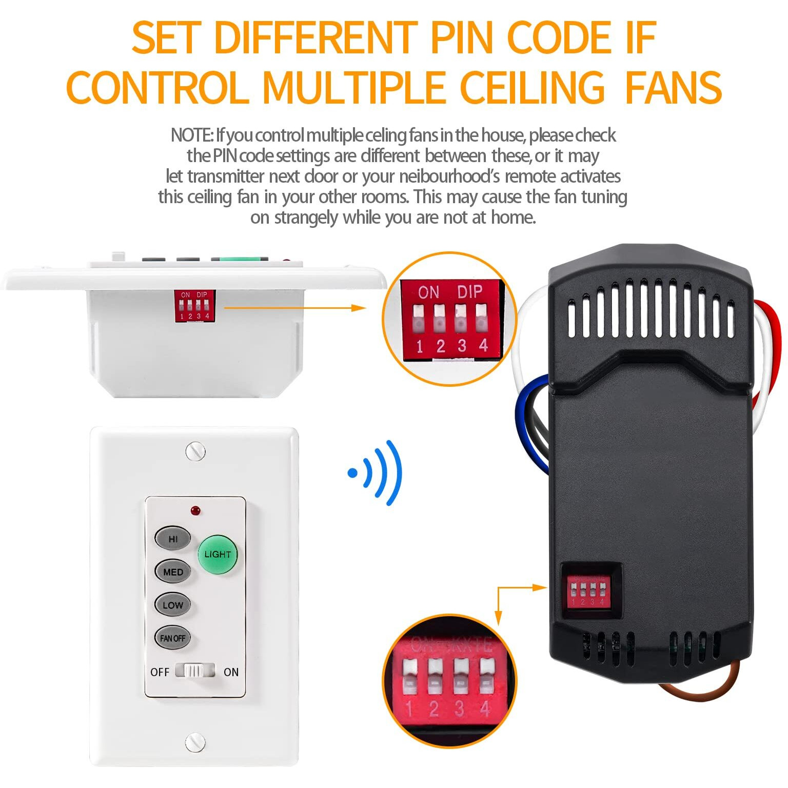 Humpptom Universal Ceiling Fan Remote Control  Ceiling Fan Wall Switch Uc9050T  Uc9050T Ceiling Fan Wall Remote Control Compatible With Hampton Bay Harbor Breeze Hunter