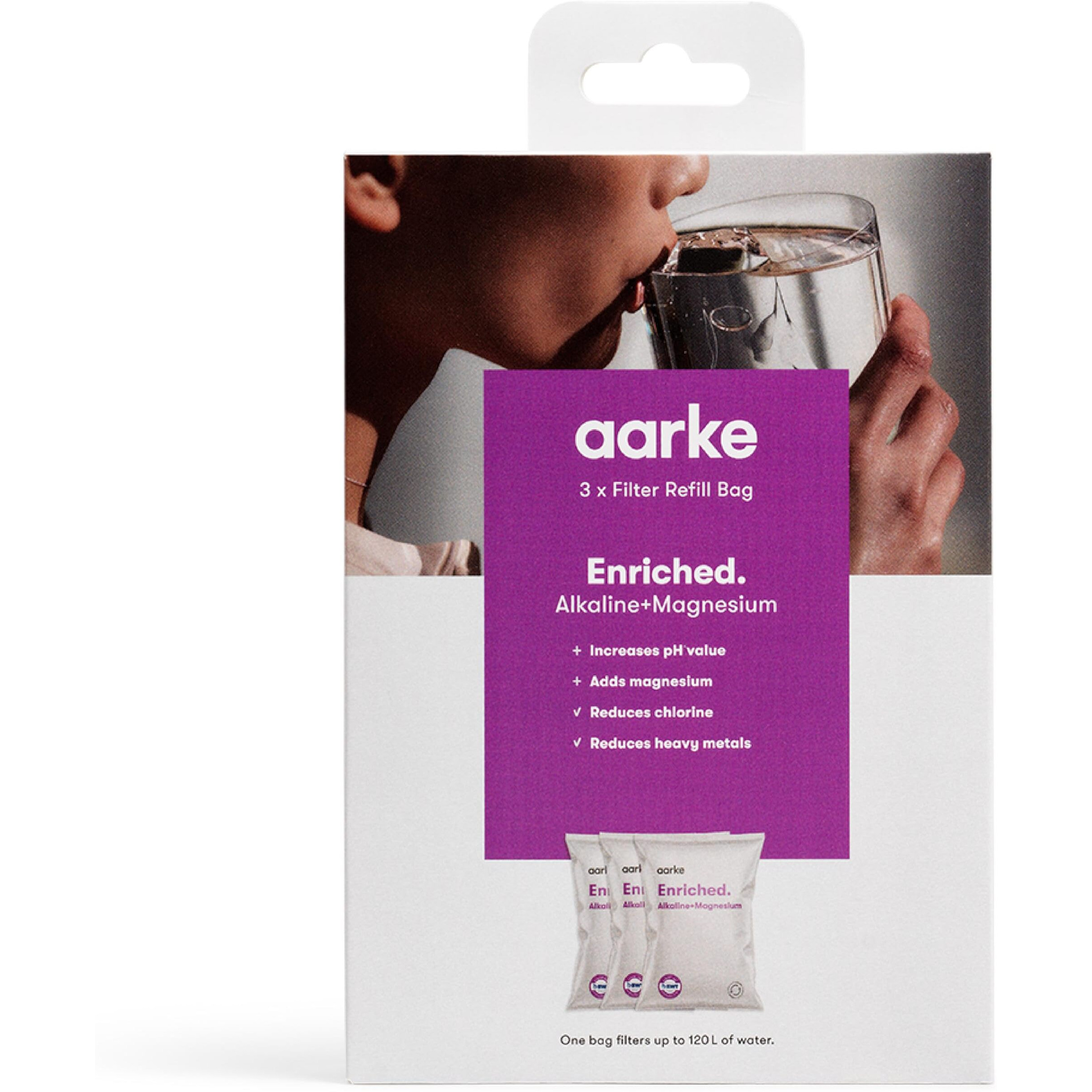 Aarke Enriched Filter Refill Granules - Minerals Infused For Alkaline Ph  Eco-Friendly  8-Week Performance  Filters 31.7 Gallons Per Bag (3 Pack)