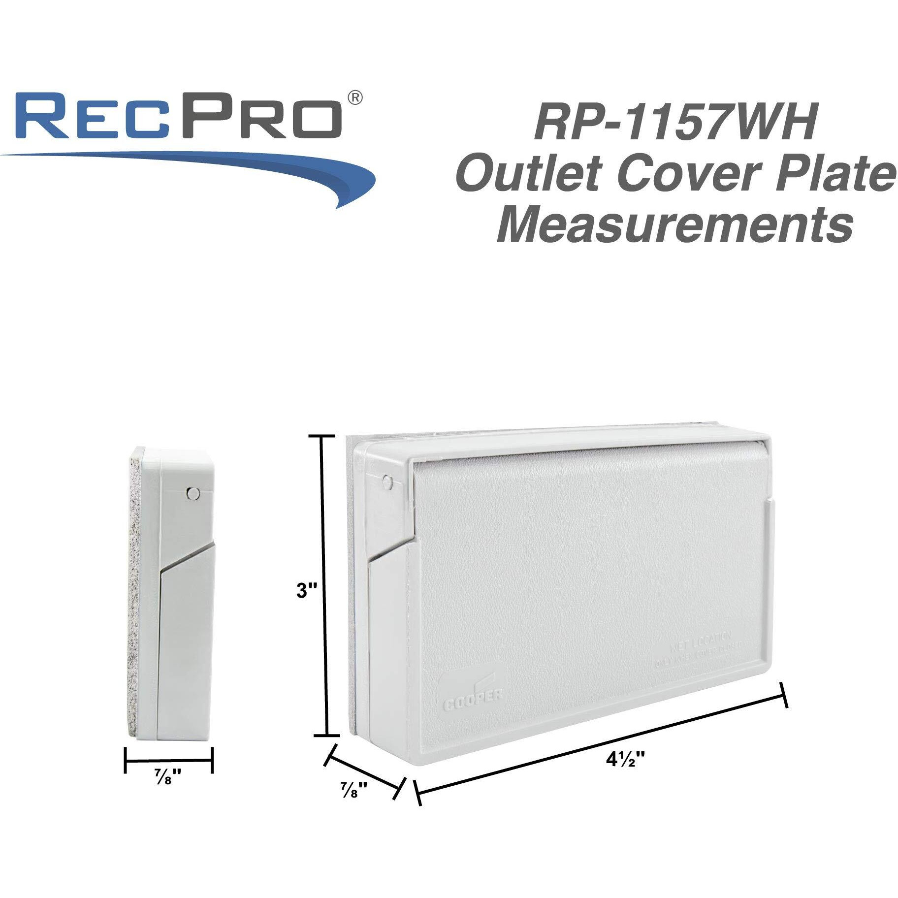 Rv Exterior Power Outlet Cover Plate | For Gfi/Gfci Receptacles | Weatherproof Seal (White)