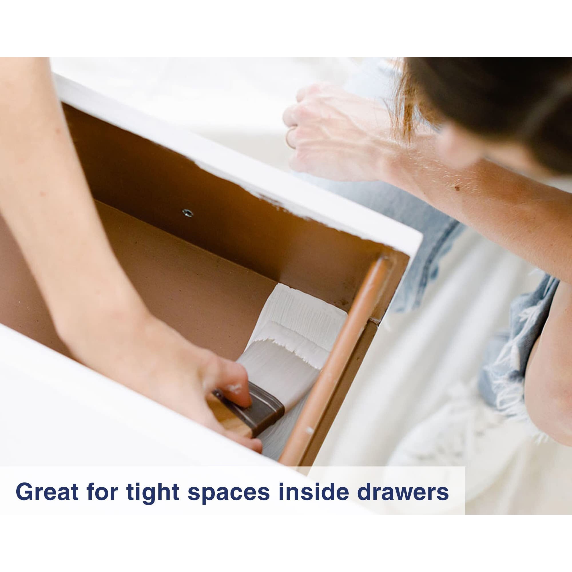 Zibra 5-Piece Diy Paint Brush Set With Detail And 2-Inch Paint Brushes For Walls  Trim And Furniture  White