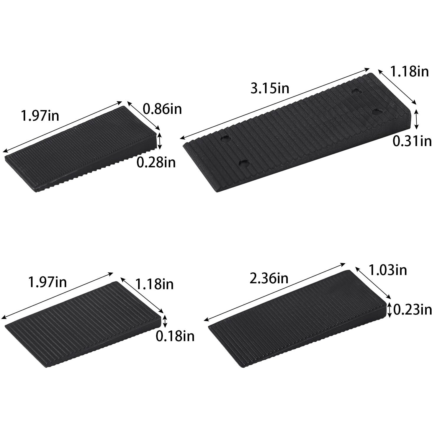 Zzjmch 24 Pack Black Multi Purpose Furniture Plastic Shims For Leveling Extreme Weight Capacity Wedges Easy To Snap Cut-To-Fit Size Leveler For Toilet Shims  Doors  Windows  Sheds  Table