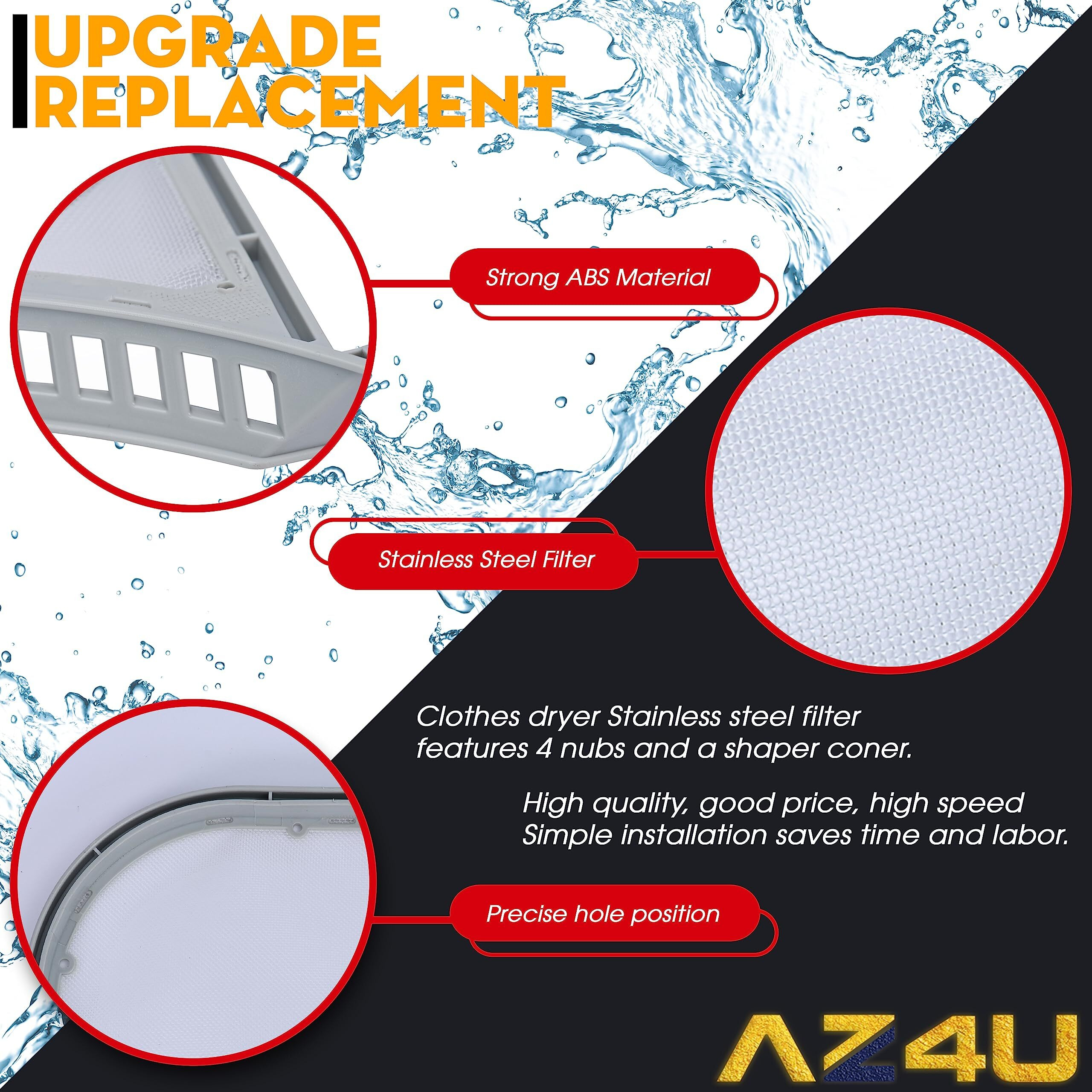 Dryer Lint Filter Screen Trap Replaces For Lg Dle3400W Dle3500W Dle3170W Dle2701V Dle3050W Dle3180W Dle3360W Dle3400 Dle3075W Dle317Dw Dle2601W Dle2601R Dle4970W Dle3600V Dle3300W Dlex3250R Dlex3370